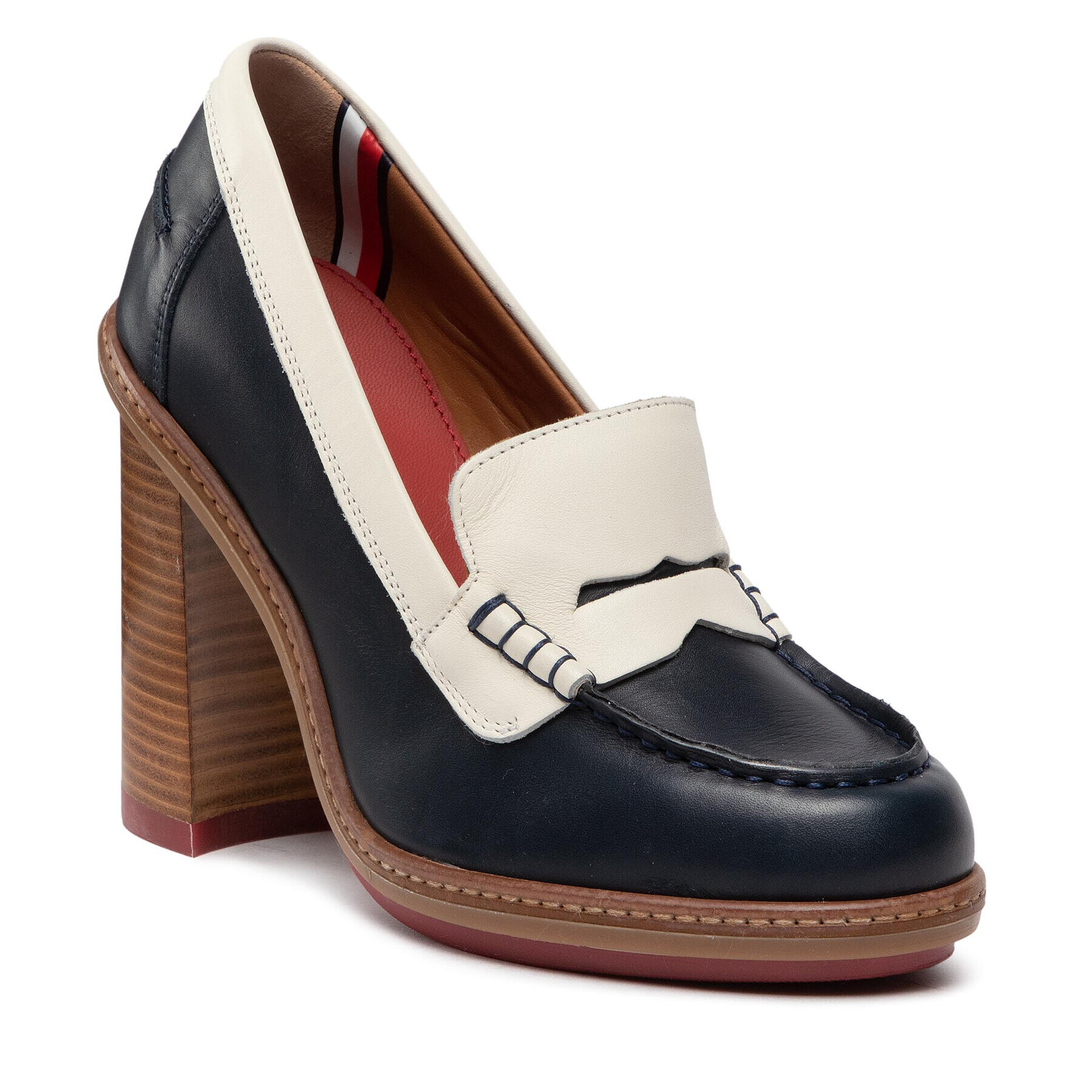 Tommy Hilfiger Polobotky Th Preppy High Heel Loafer FW0FW06585 Tmavomodrá - Pepit.cz