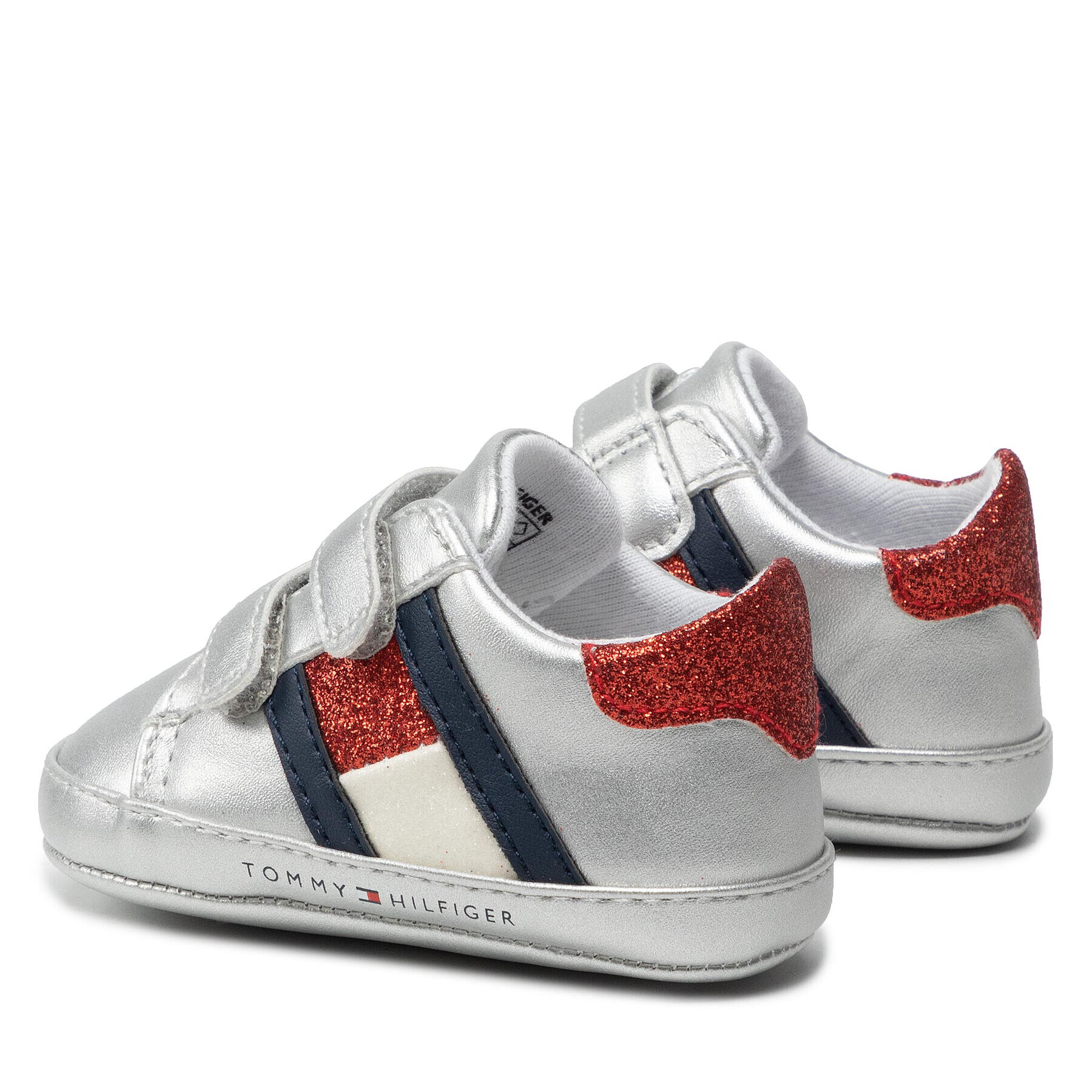 Tommy Hilfiger Polobotky Velcro Shoe Silver T0A4-32110-1070 Stříbrná - Pepit.cz