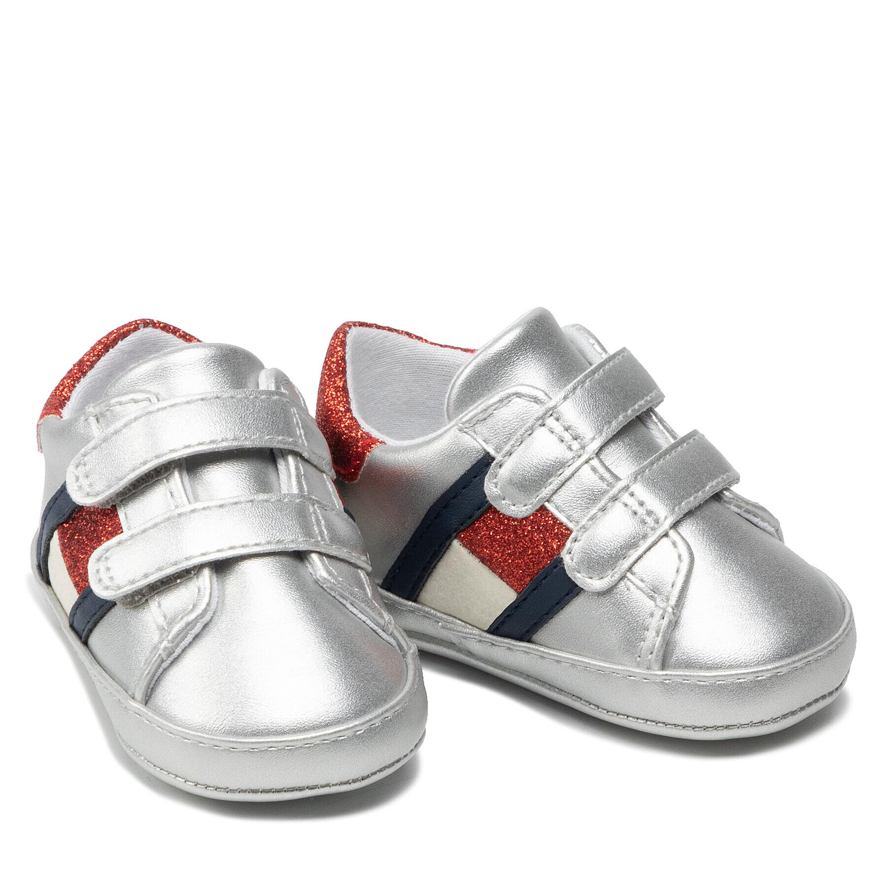 Tommy Hilfiger Polobotky Velcro Shoe Silver T0A4-32110-1070 Stříbrná - Pepit.cz