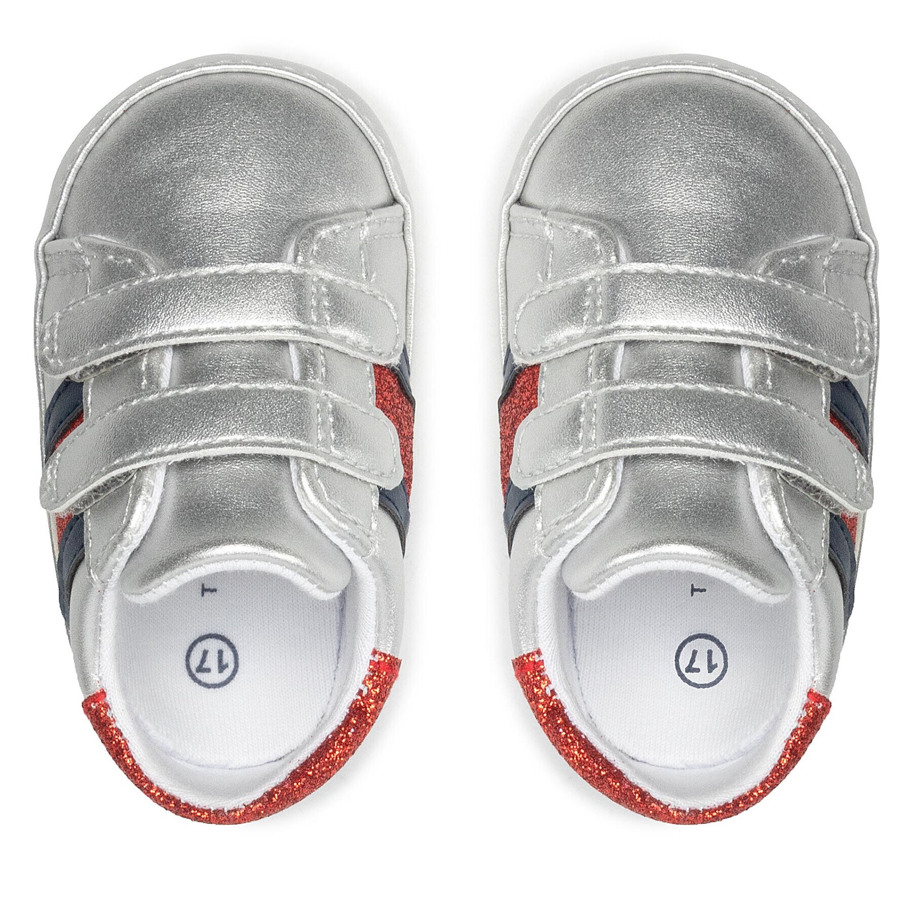 Tommy Hilfiger Polobotky Velcro Shoe Silver T0A4-32110-1070 Stříbrná - Pepit.cz