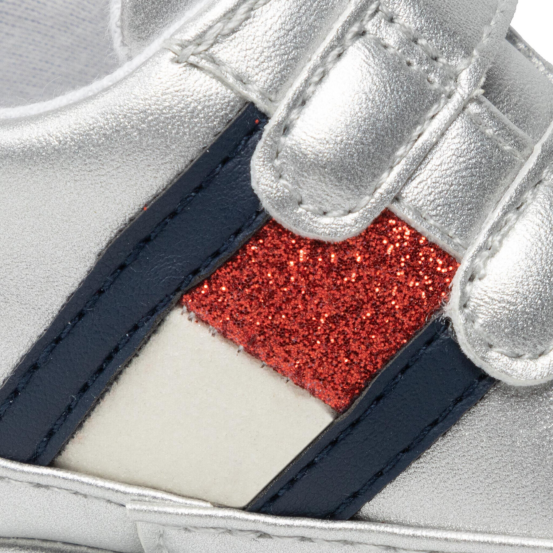 Tommy Hilfiger Polobotky Velcro Shoe Silver T0A4-32110-1070 Stříbrná - Pepit.cz