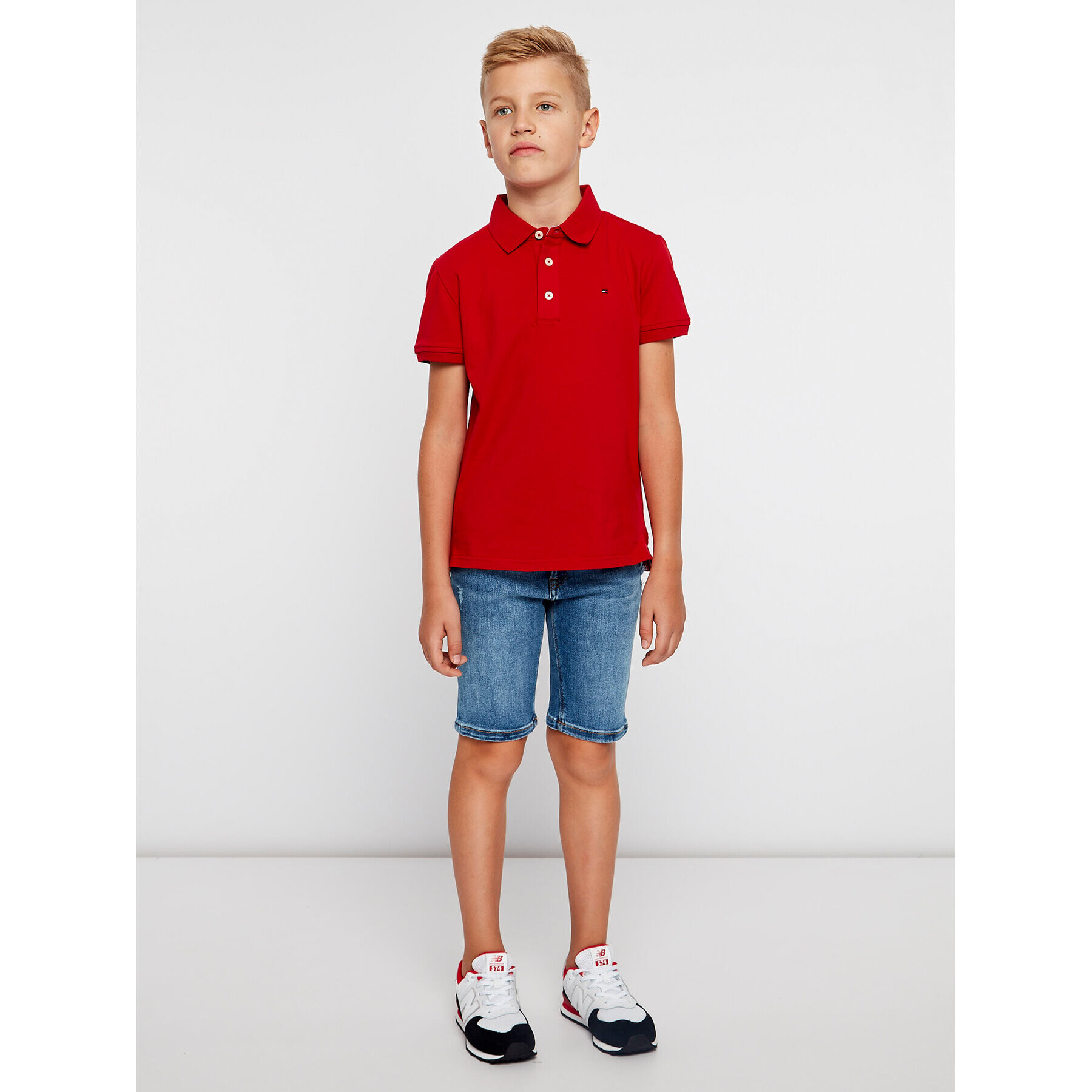 Tommy Hilfiger Polokošile Boys Tommy KB0KB03975 S Červená Regular Fit - Pepit.cz