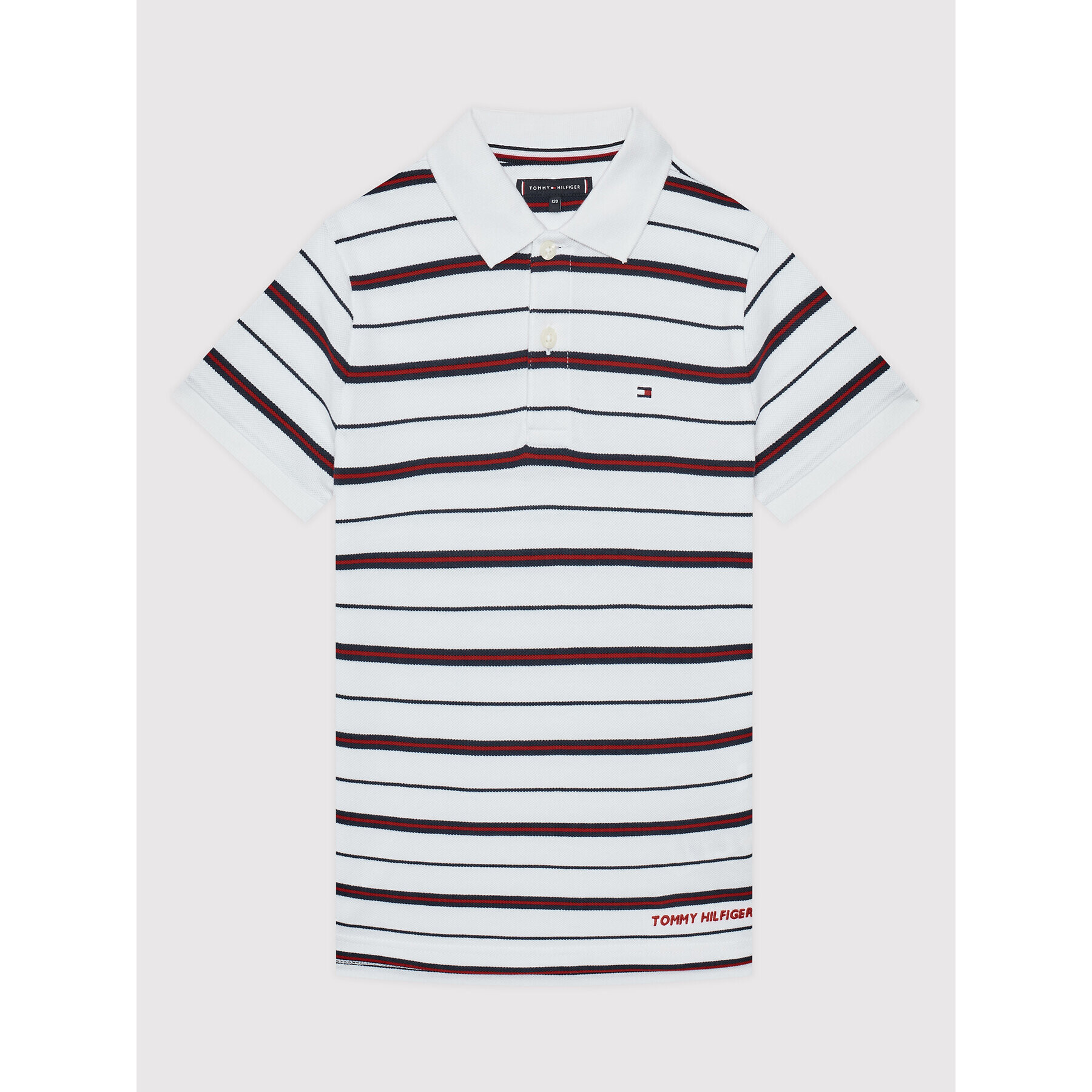 Tommy Hilfiger Polokošile Branted Td Stripe KB0KB07369 D Bílá Regular Fit - Pepit.cz