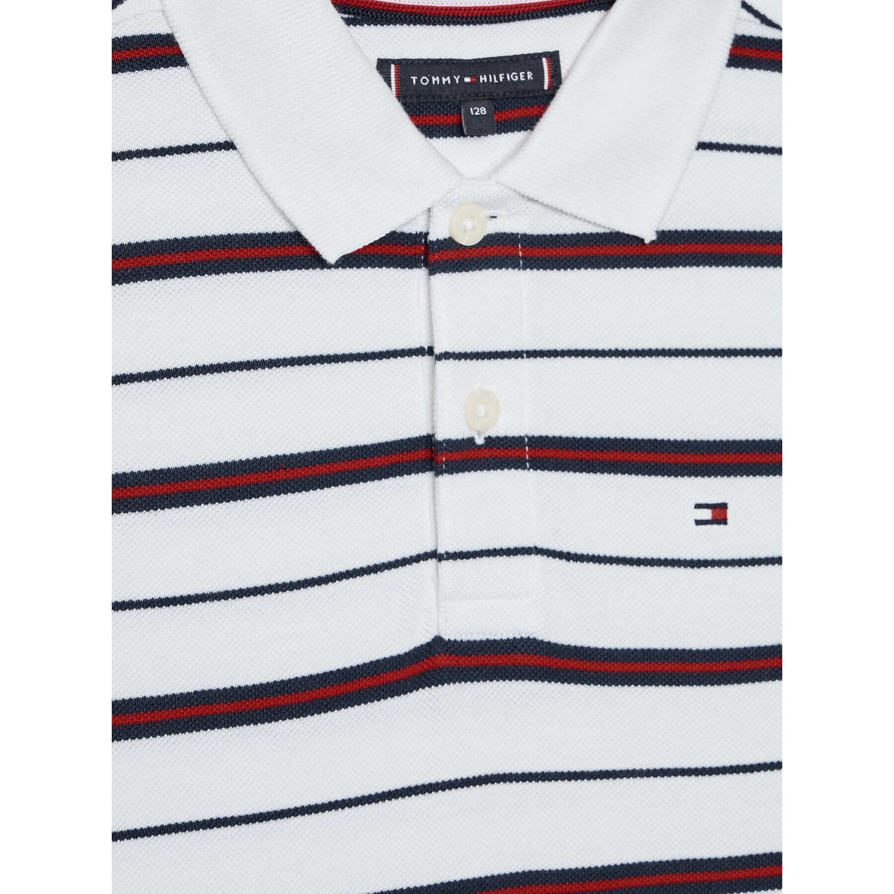 Tommy Hilfiger Polokošile Branted Td Stripe KB0KB07369 D Bílá Regular Fit - Pepit.cz