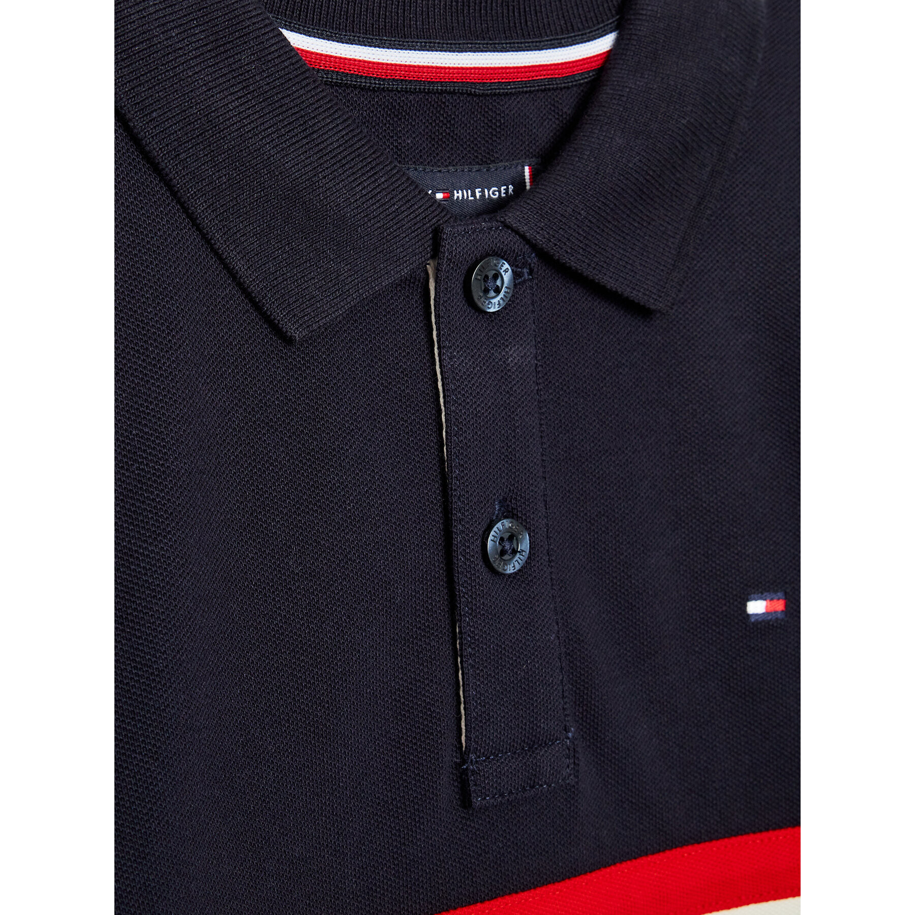 Tommy Hilfiger Polokošile Colorblock KB0KB07732 D Tmavomodrá Regular Fit - Pepit.cz