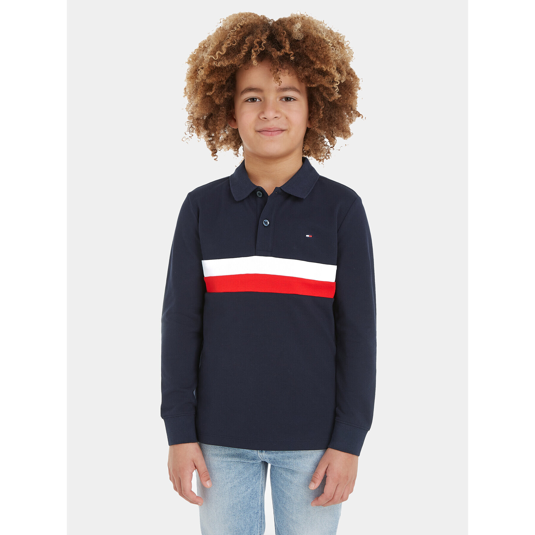 Tommy Hilfiger Polokošile Corporate Colorblock KB0KB08656 Tmavomodrá Regular Fit - Pepit.cz