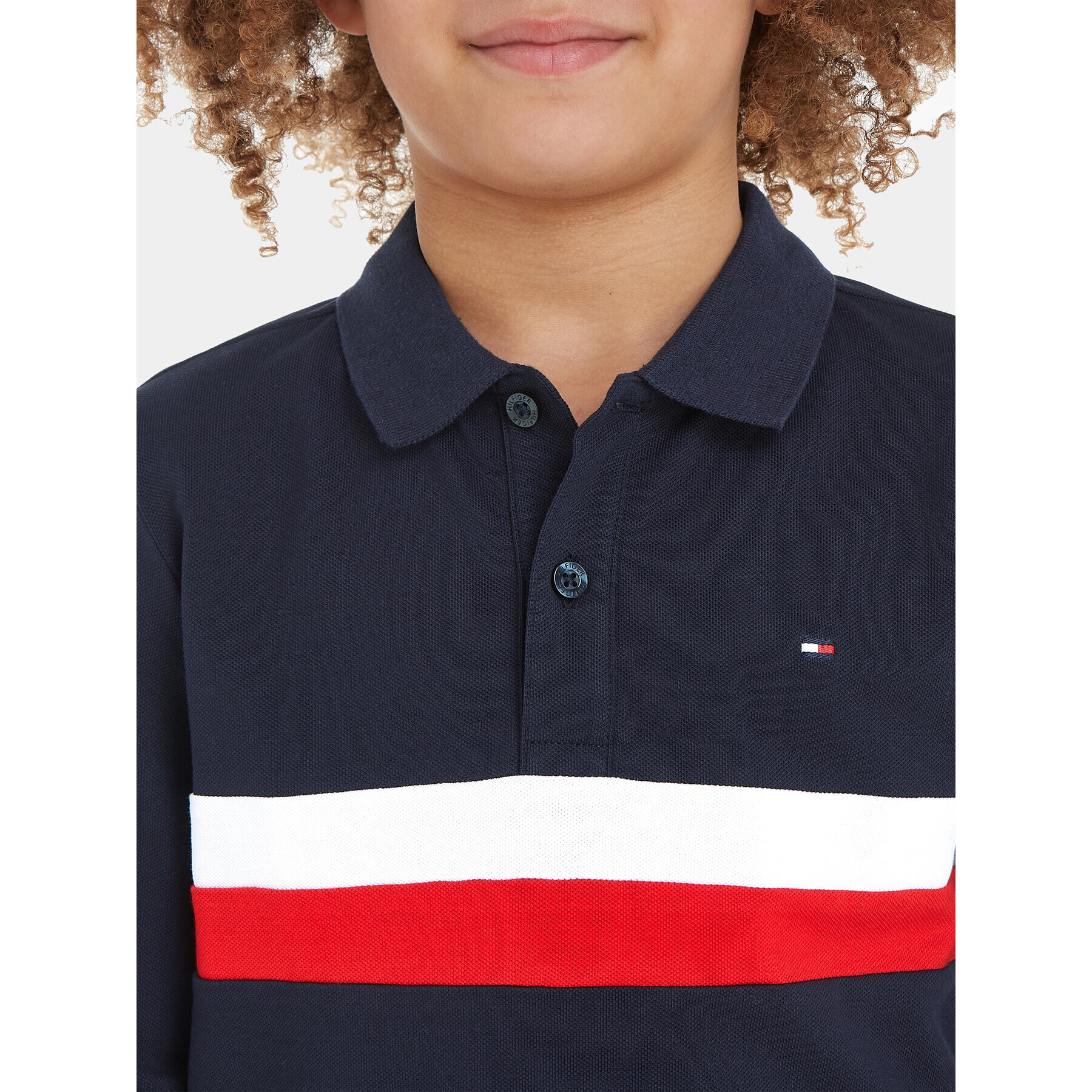 Tommy Hilfiger Polokošile Corporate Colorblock KB0KB08656 Tmavomodrá Regular Fit - Pepit.cz