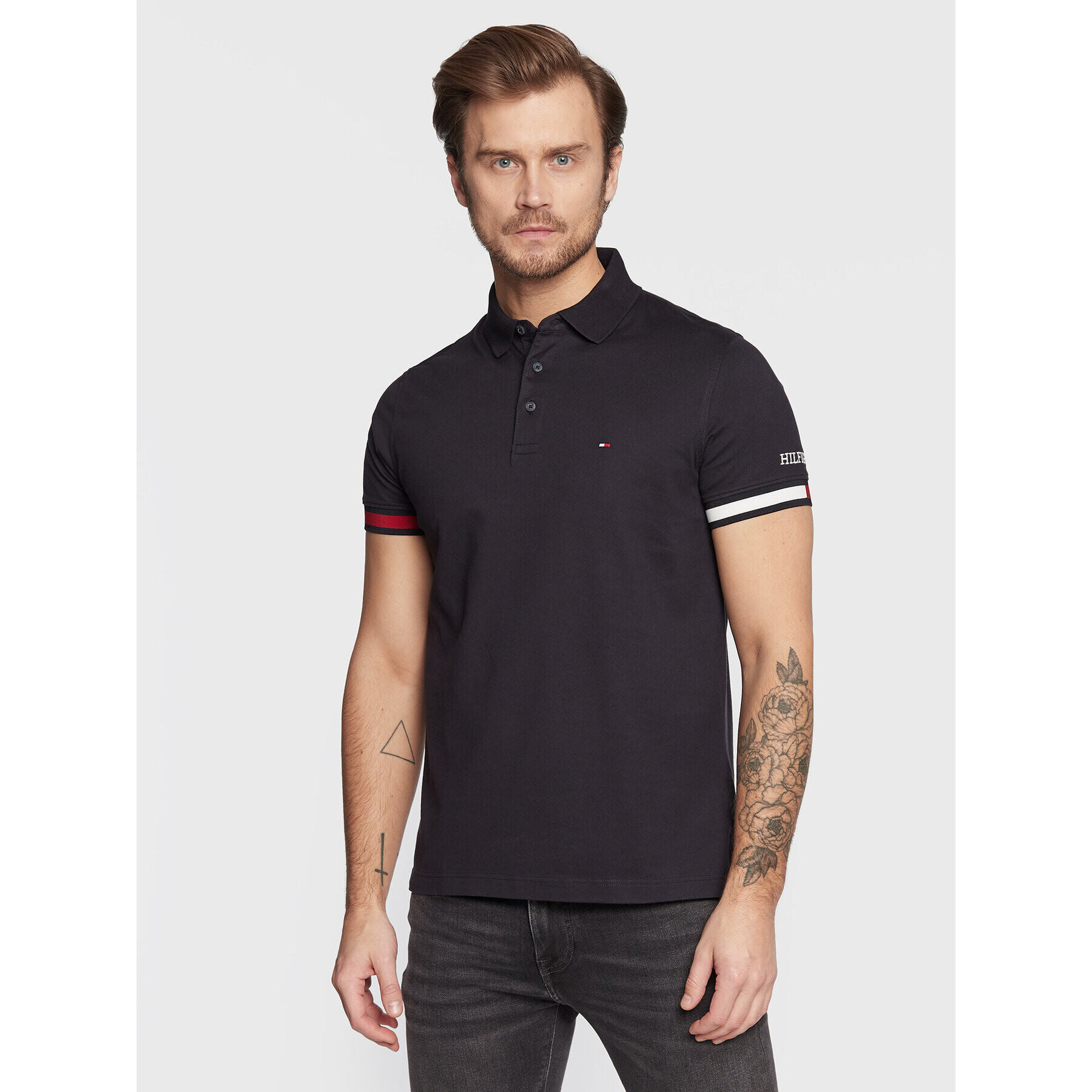 Tommy Hilfiger Polokošile Flag MW0MW29528 Tmavomodrá Slim Fit - Pepit.cz