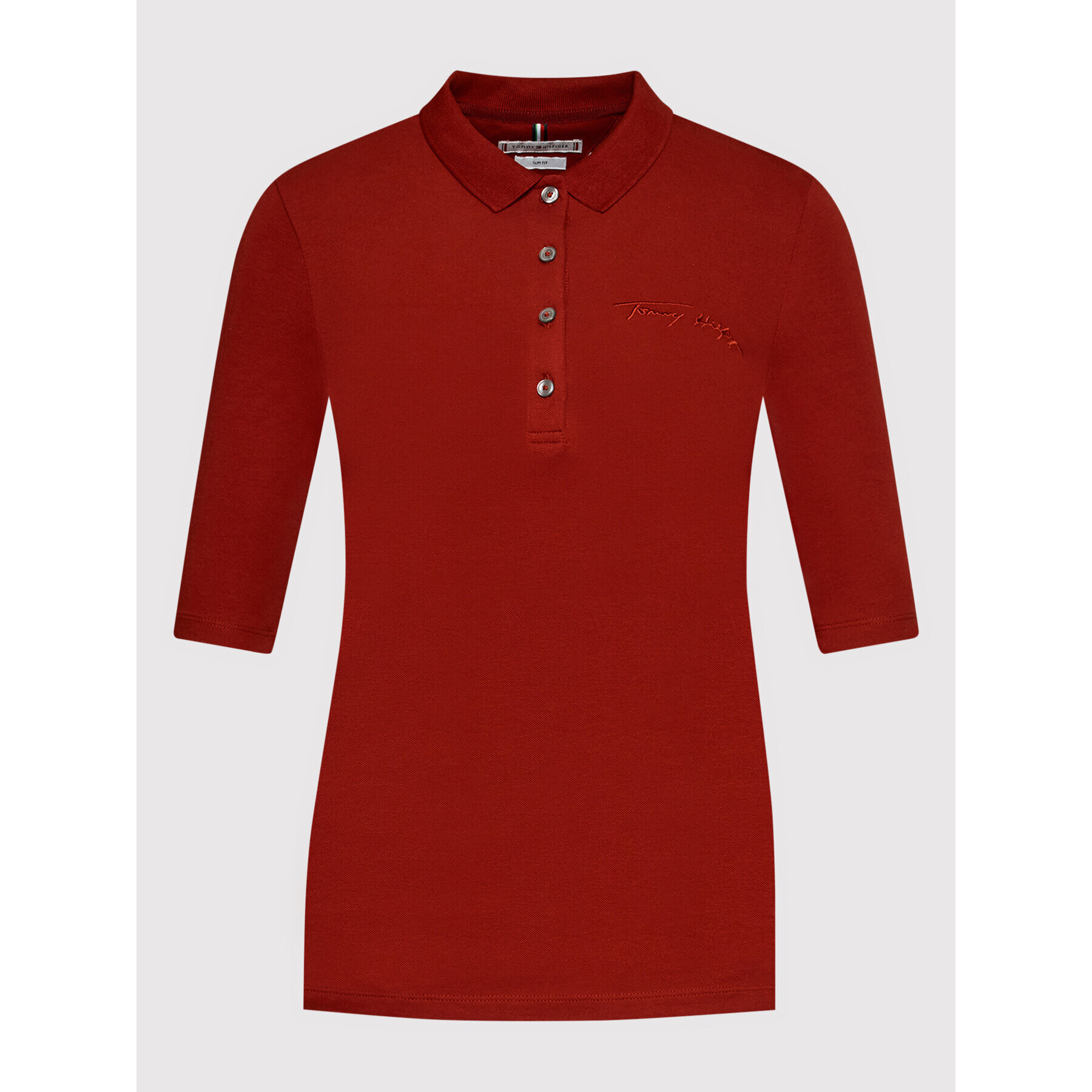 Tommy Hilfiger Polokošile Signature WW0WW31777 Červená Slim Fit - Pepit.cz