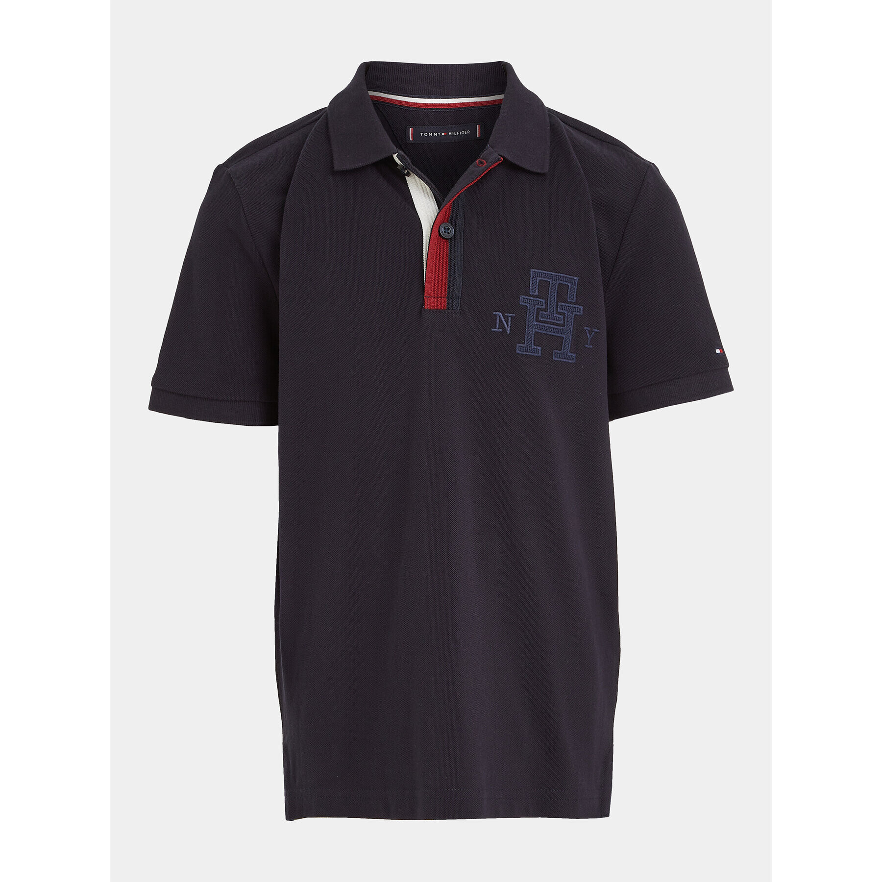 Tommy Hilfiger Polokošile Splitted Global Sripe KB0KB08318 D Tmavomodrá Regular Fit - Pepit.cz