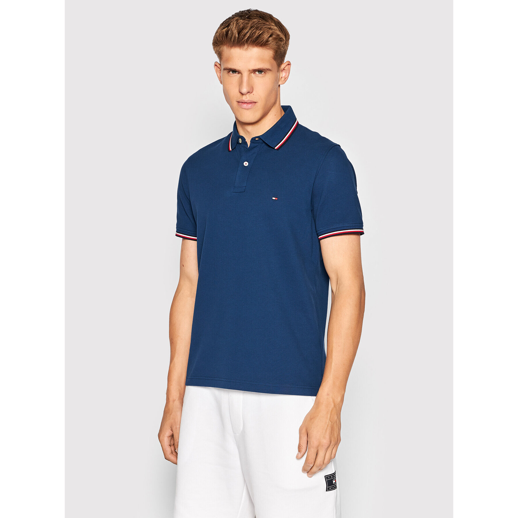 Tommy Hilfiger Polokošile Tipped MW0MW16054 Tmavomodrá Slim Fit - Pepit.cz