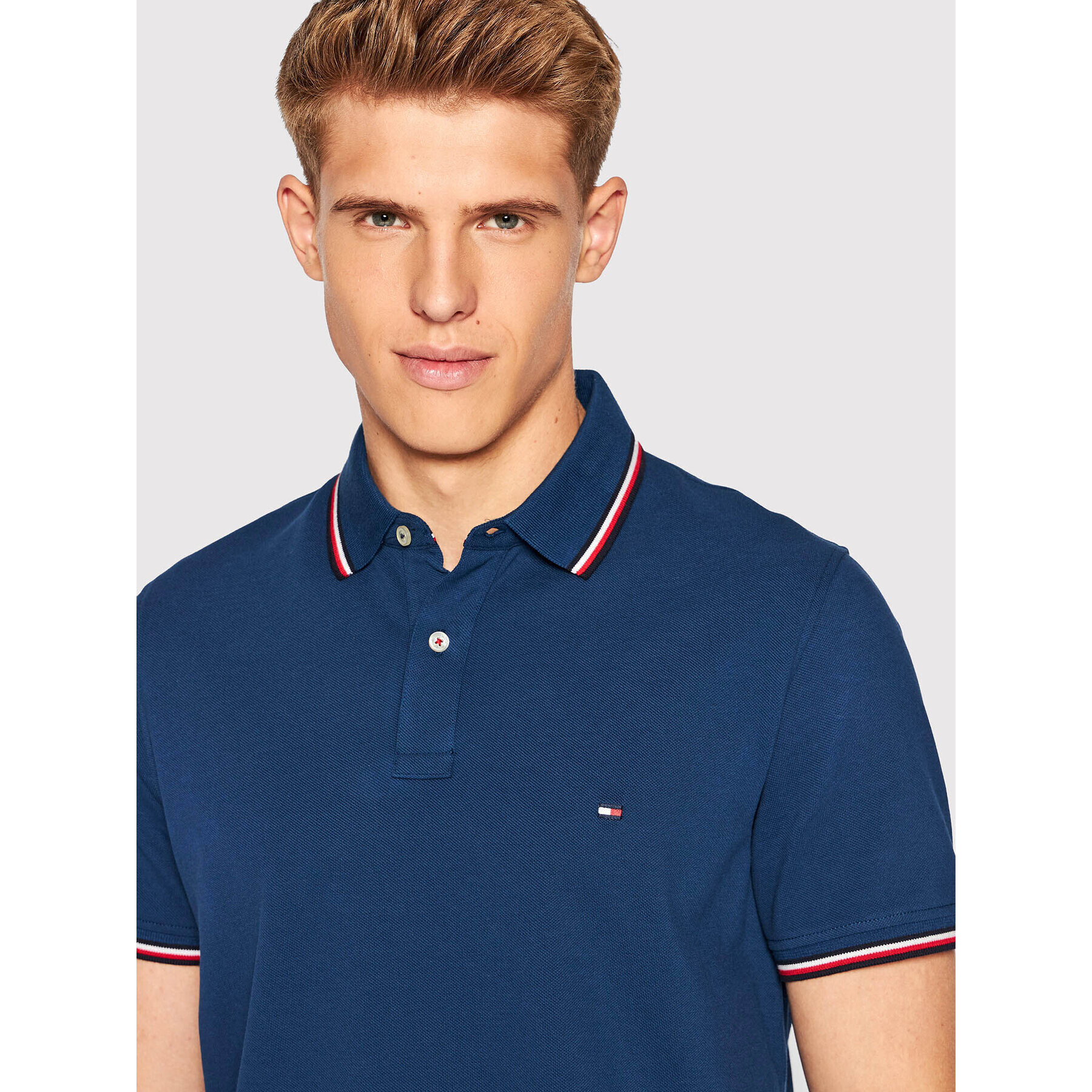 Tommy Hilfiger Polokošile Tipped MW0MW16054 Tmavomodrá Slim Fit - Pepit.cz