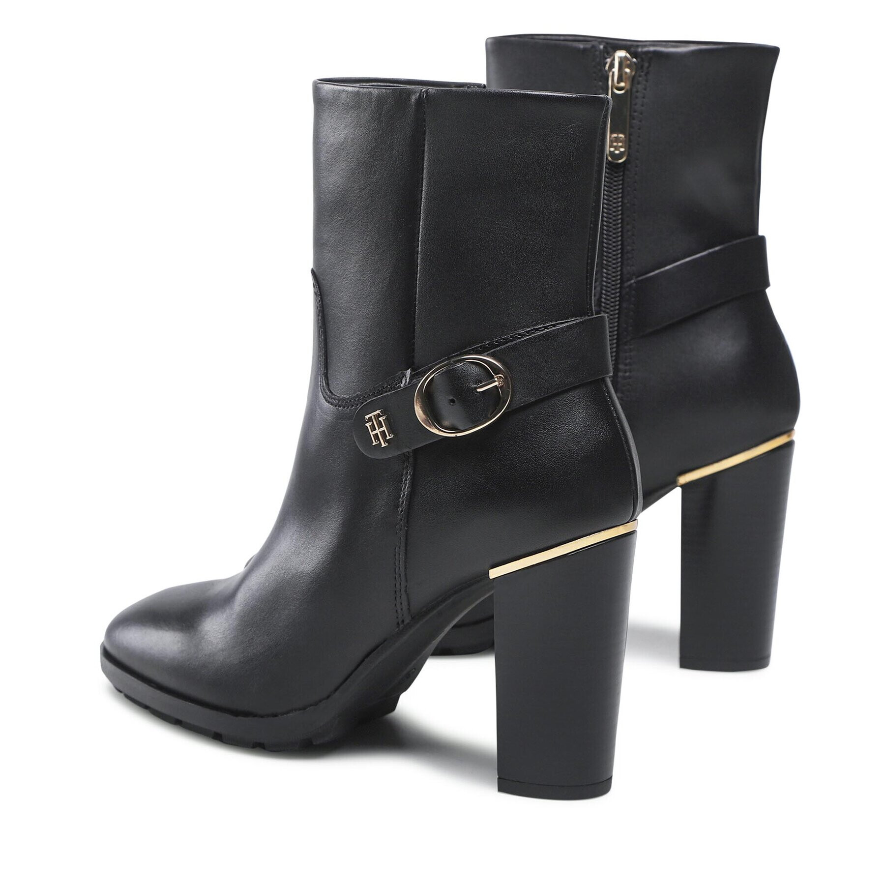 Tommy Hilfiger Polokozačky Belt High Heel Boot FW0FW06768 Černá - Pepit.cz