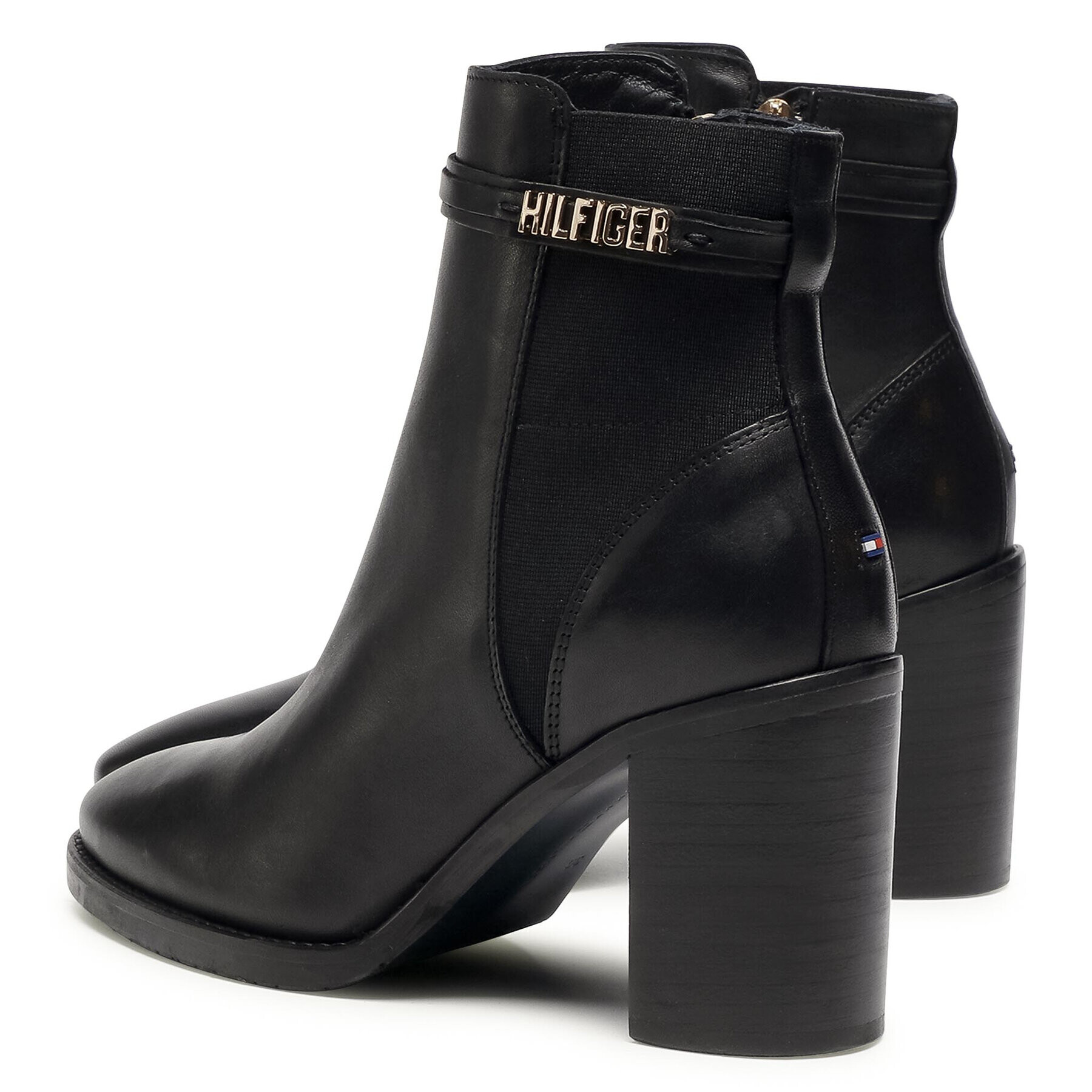 Tommy Hilfiger Polokozačky Block Branding High Hell Boot FW0FW05153 Černá - Pepit.cz