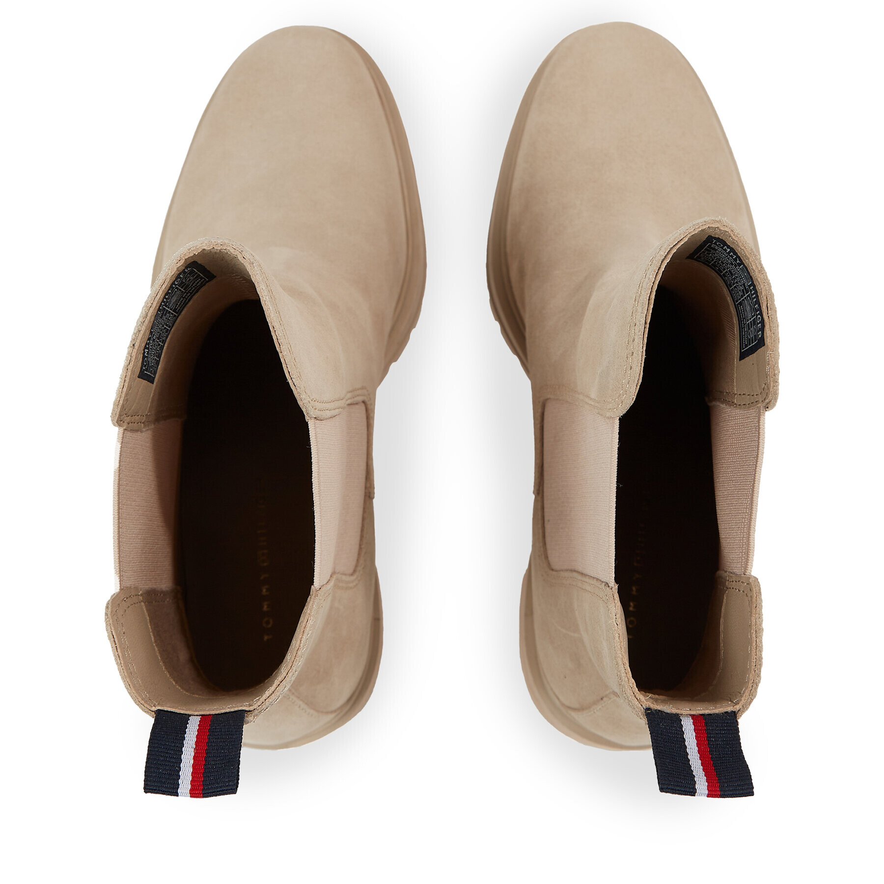 Tommy Hilfiger Polokozačky Essential Midheel Suede Bootie FW0FW07522 Béžová - Pepit.cz