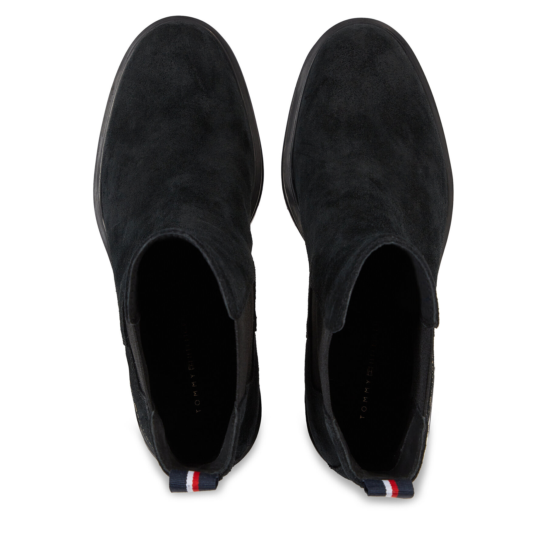 Tommy Hilfiger Polokozačky Essential Midheel Suede Bootie FW0FW07522 Černá - Pepit.cz