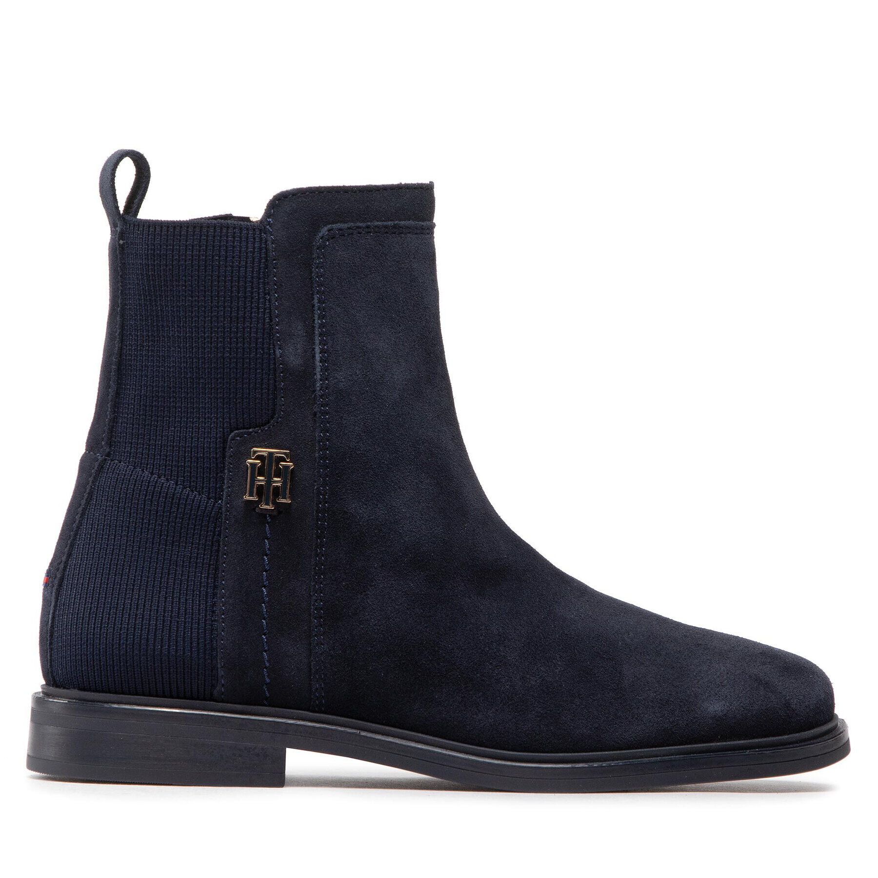 Tommy Hilfiger Polokozačky Essentials Flat Boot FW0FW06740 Tmavomodrá - Pepit.cz