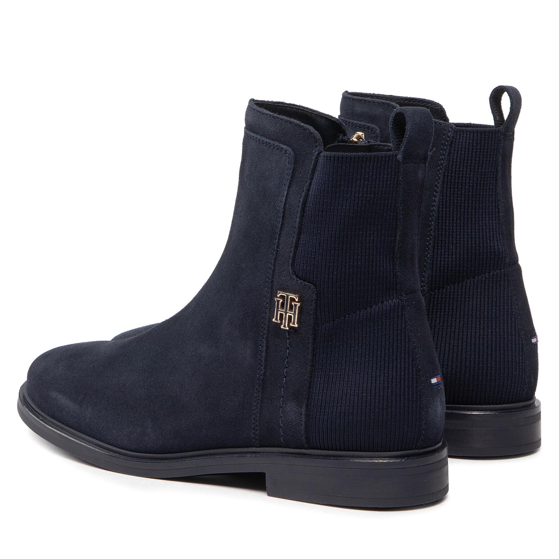 Tommy Hilfiger Polokozačky Essentials Flat Boot FW0FW06740 Tmavomodrá - Pepit.cz