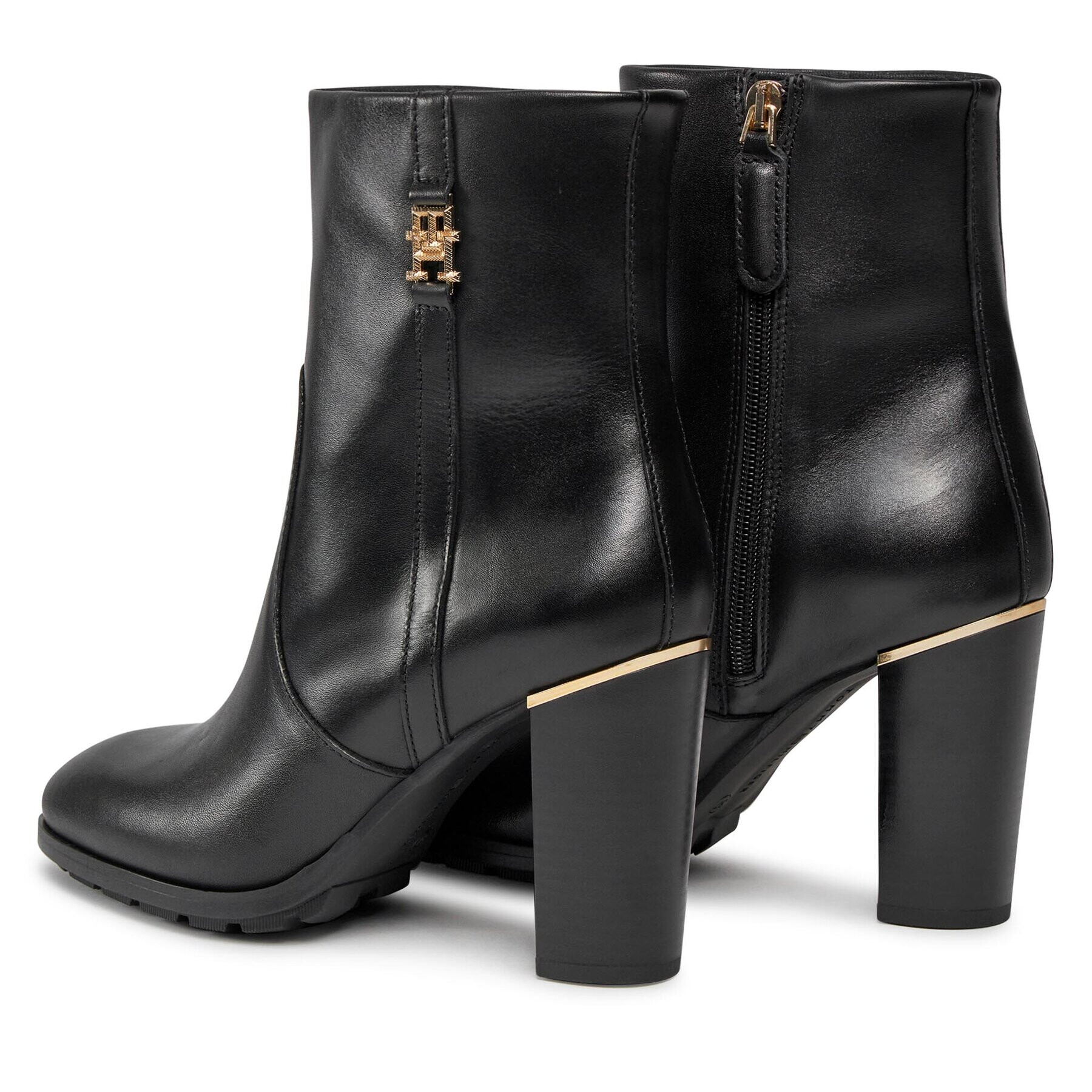 Tommy Hilfiger Polokozačky Feminine Th Hardware Bootie FW0FW07540 Černá - Pepit.cz