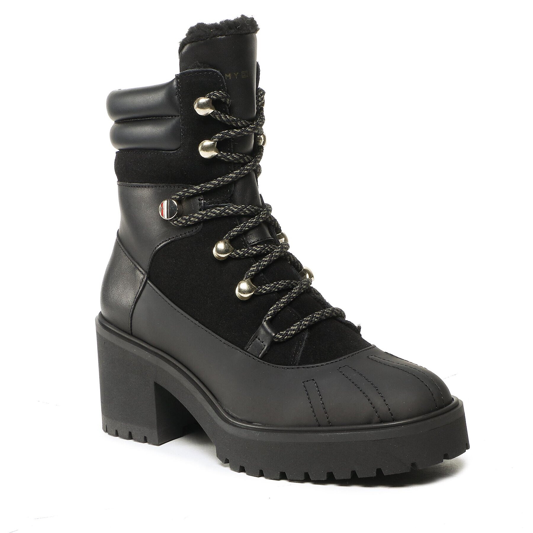 Tommy Hilfiger Polokozačky Heel laced Outdoor Boot FW0FW06804 Černá - Pepit.cz