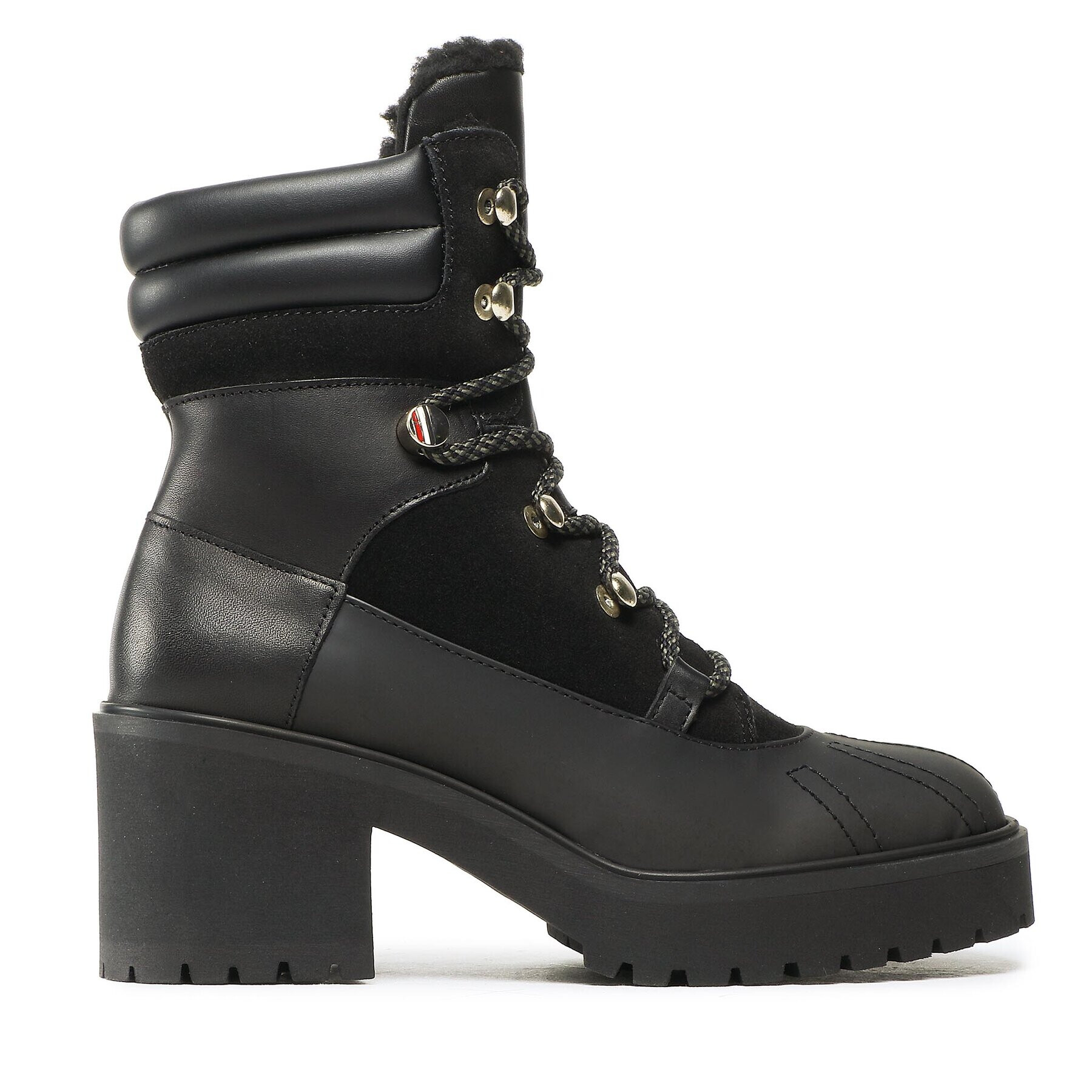 Tommy Hilfiger Polokozačky Heel laced Outdoor Boot FW0FW06804 Černá - Pepit.cz