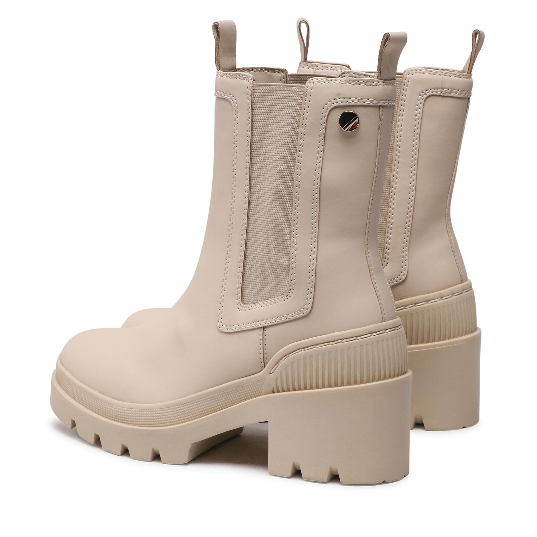 Tommy Hilfiger Polokozačky Heeled Chelsey Boot Bio FW0FW06677 Béžová - Pepit.cz