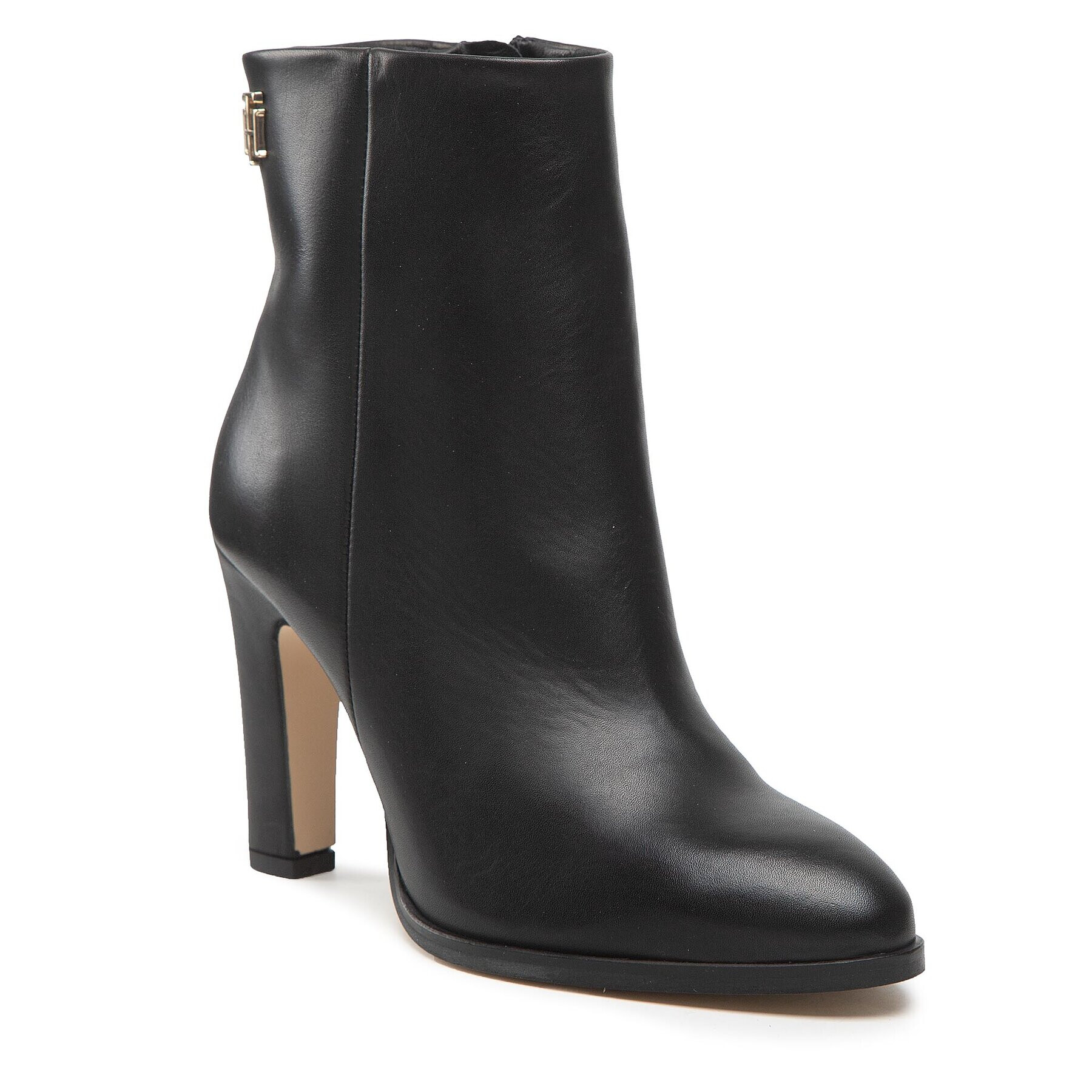 Tommy Hilfiger Polokozačky High Heel Leather Boot FW0FW06769 Černá - Pepit.cz