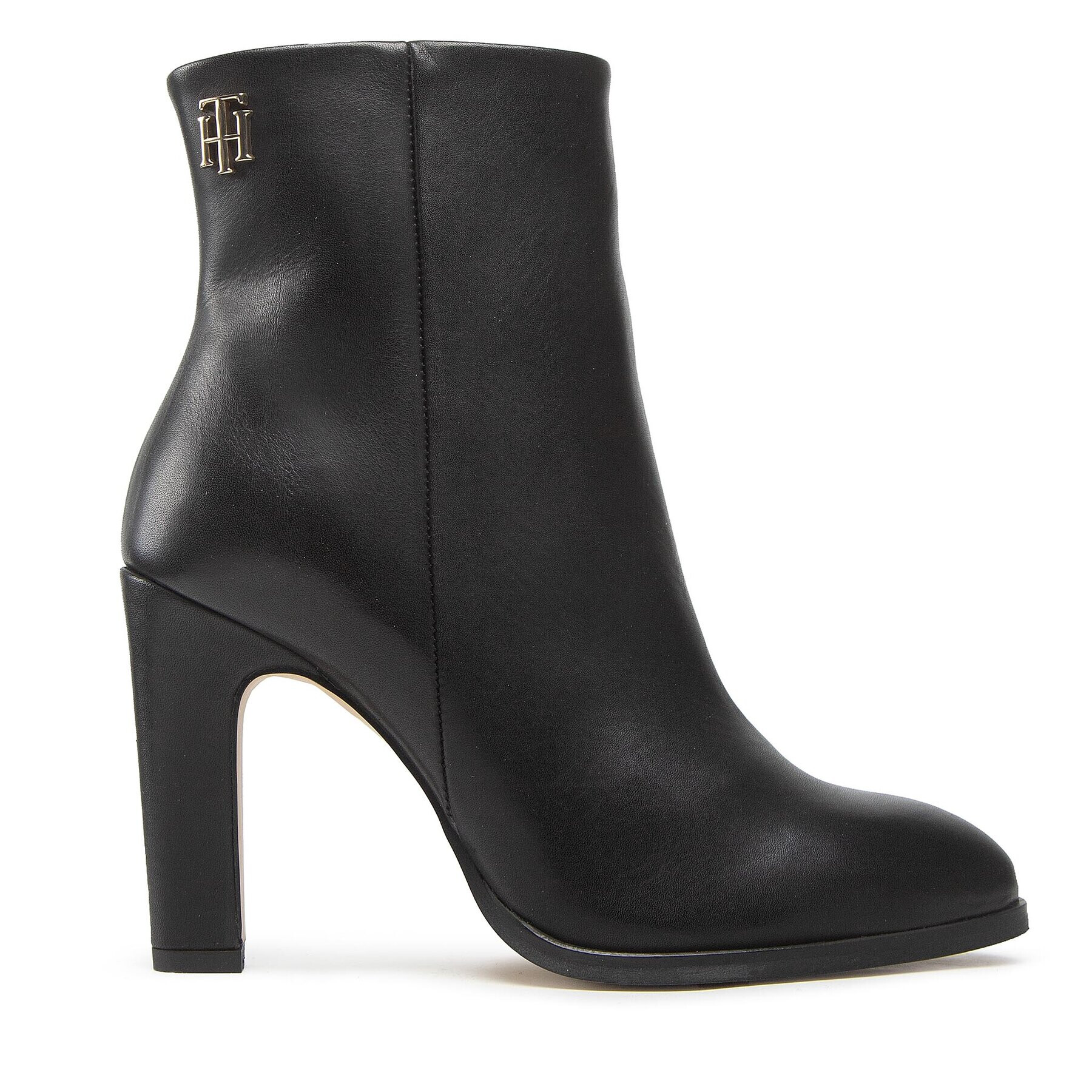 Tommy Hilfiger Polokozačky High Heel Leather Boot FW0FW06769 Černá - Pepit.cz