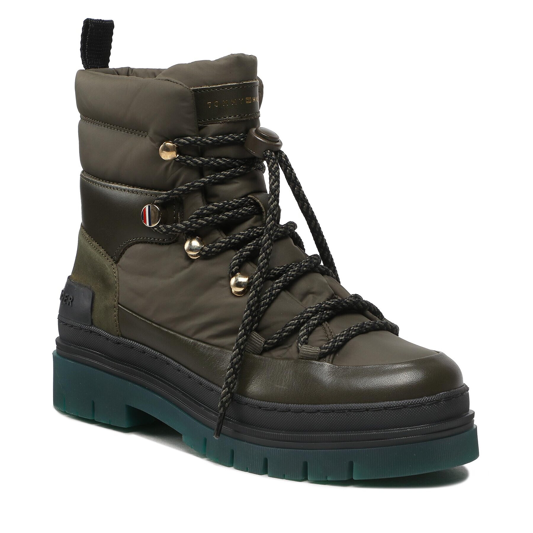 Tommy Hilfiger Polokozačky Laced Outdoor Boot FW0FW06610 Zelená - Pepit.cz