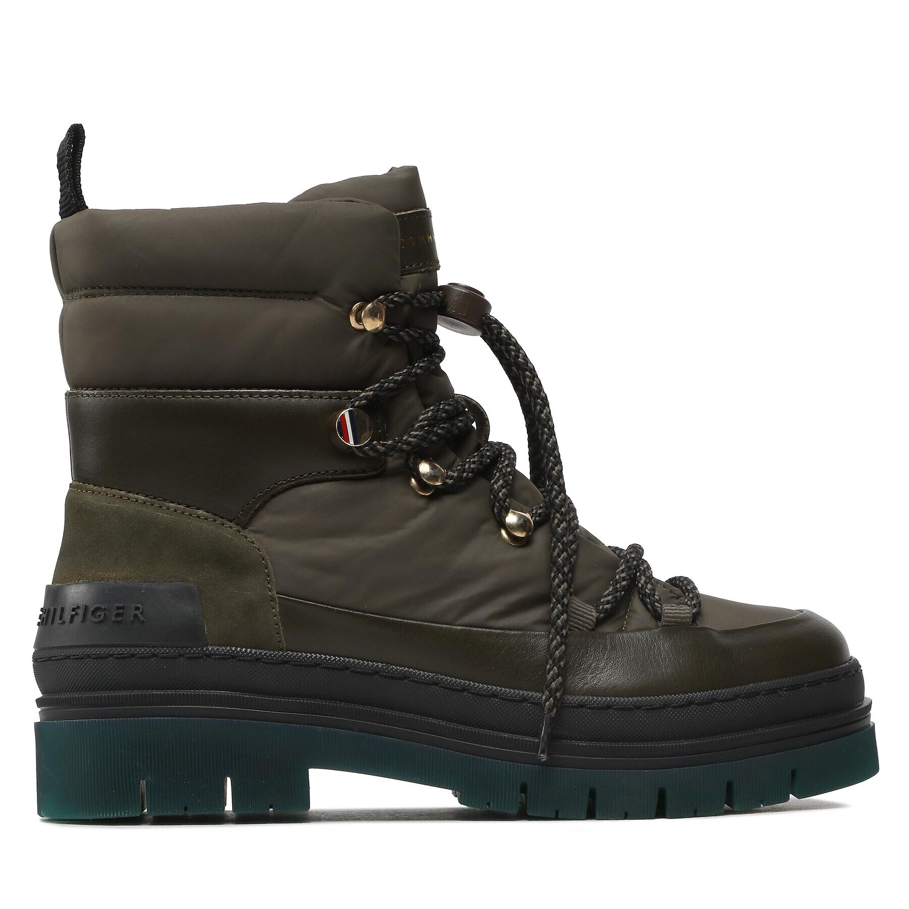 Tommy Hilfiger Polokozačky Laced Outdoor Boot FW0FW06610 Zelená - Pepit.cz