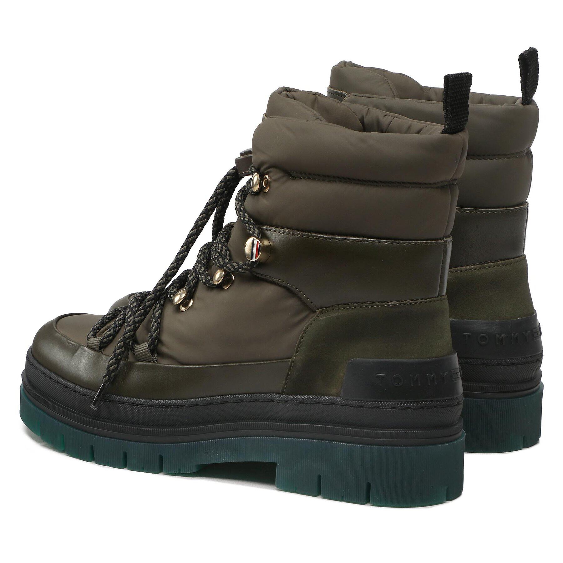 Tommy Hilfiger Polokozačky Laced Outdoor Boot FW0FW06610 Zelená - Pepit.cz