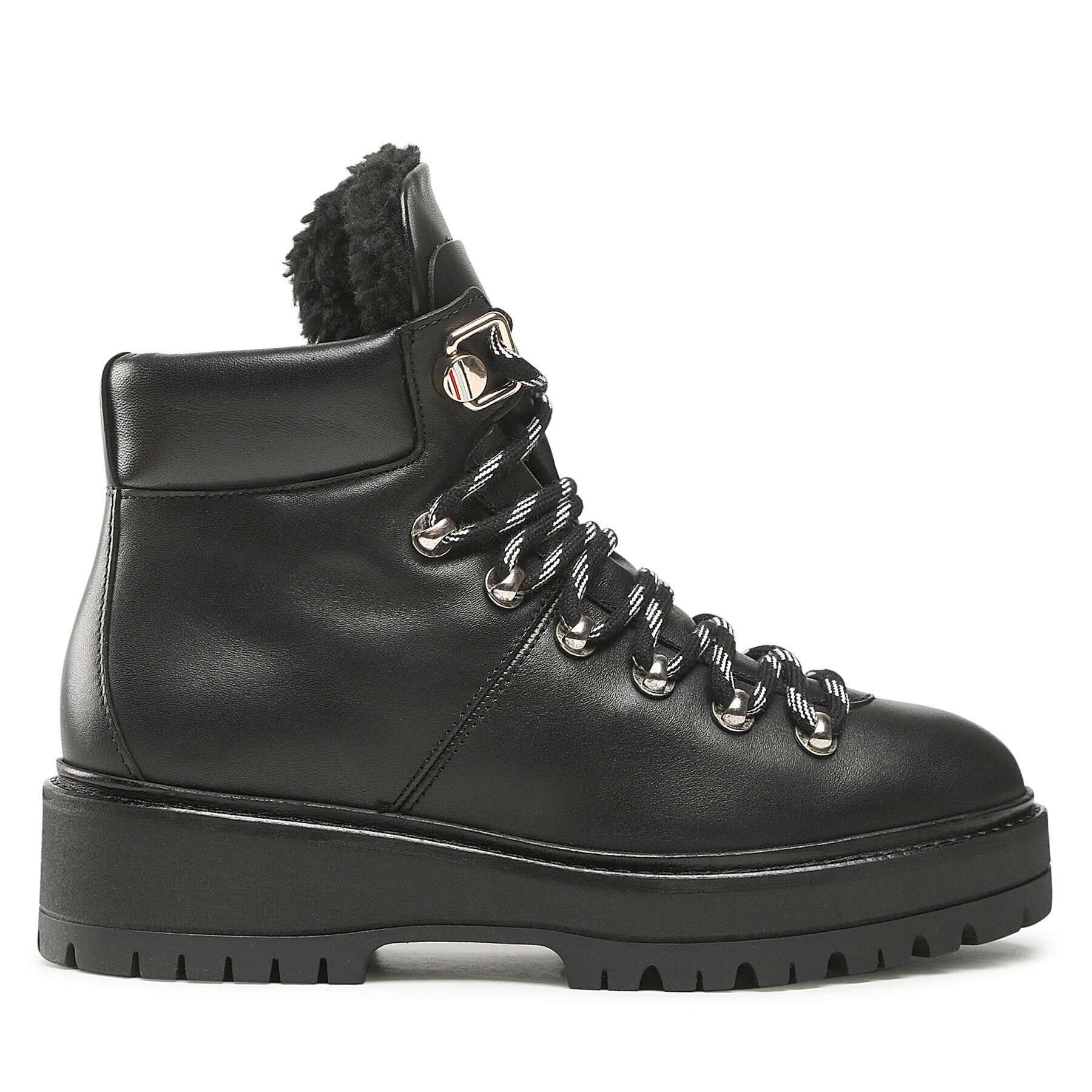 Tommy Hilfiger Polokozačky Leather Outdoor Flat Boot FW0FW06725 Černá - Pepit.cz