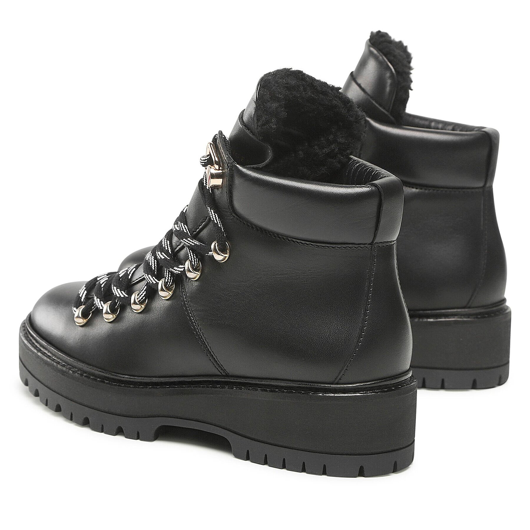 Tommy Hilfiger Polokozačky Leather Outdoor Flat Boot FW0FW06725 Černá - Pepit.cz