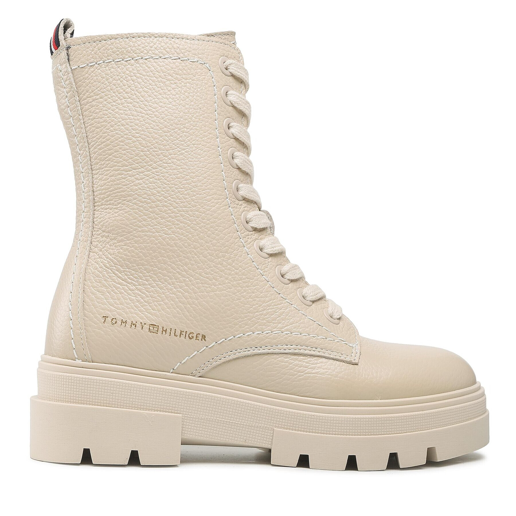 Tommy Hilfiger Polokozačky Monochromatic Lace Up Boot FW0FW06732 Béžová - Pepit.cz