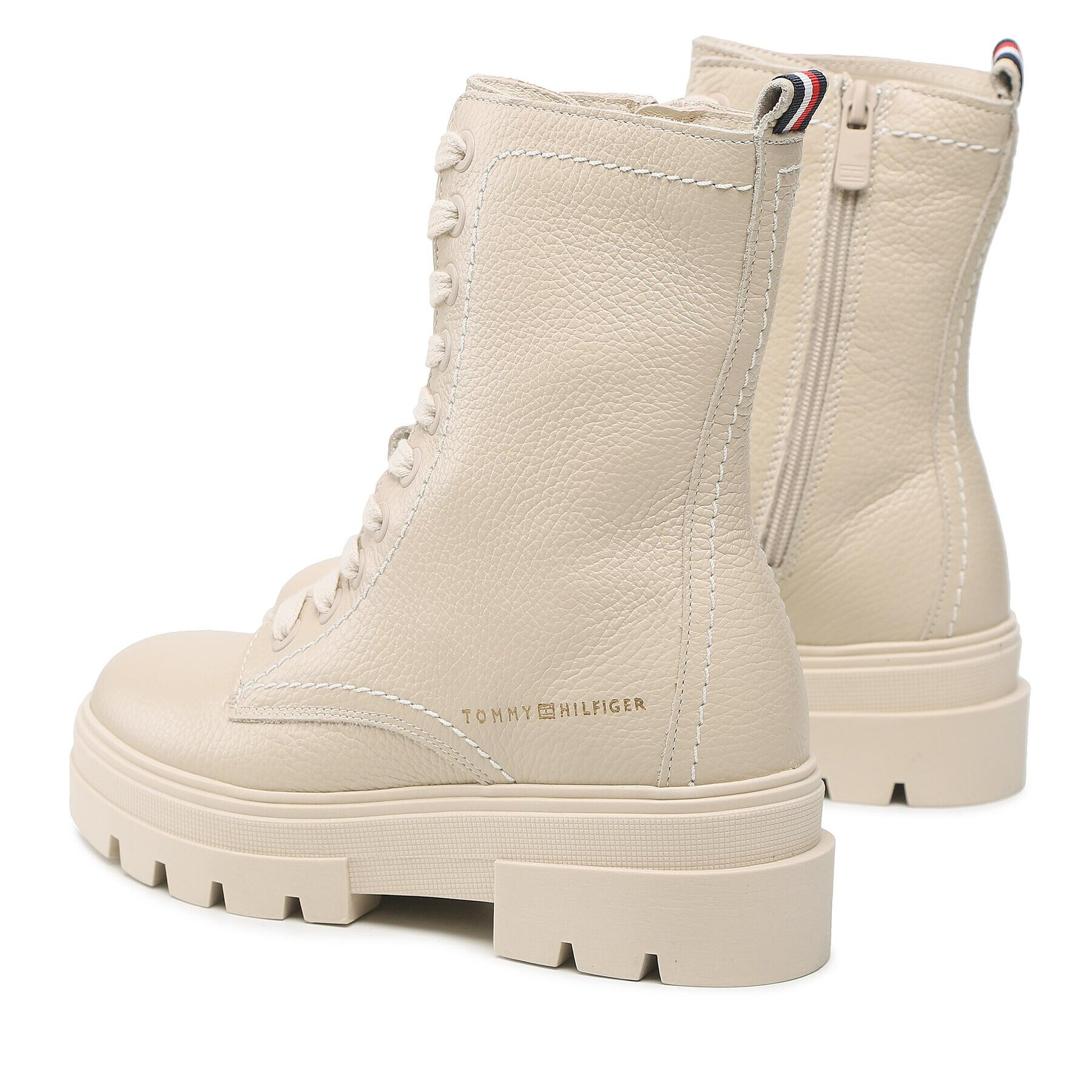 Tommy Hilfiger Polokozačky Monochromatic Lace Up Boot FW0FW06732 Béžová - Pepit.cz