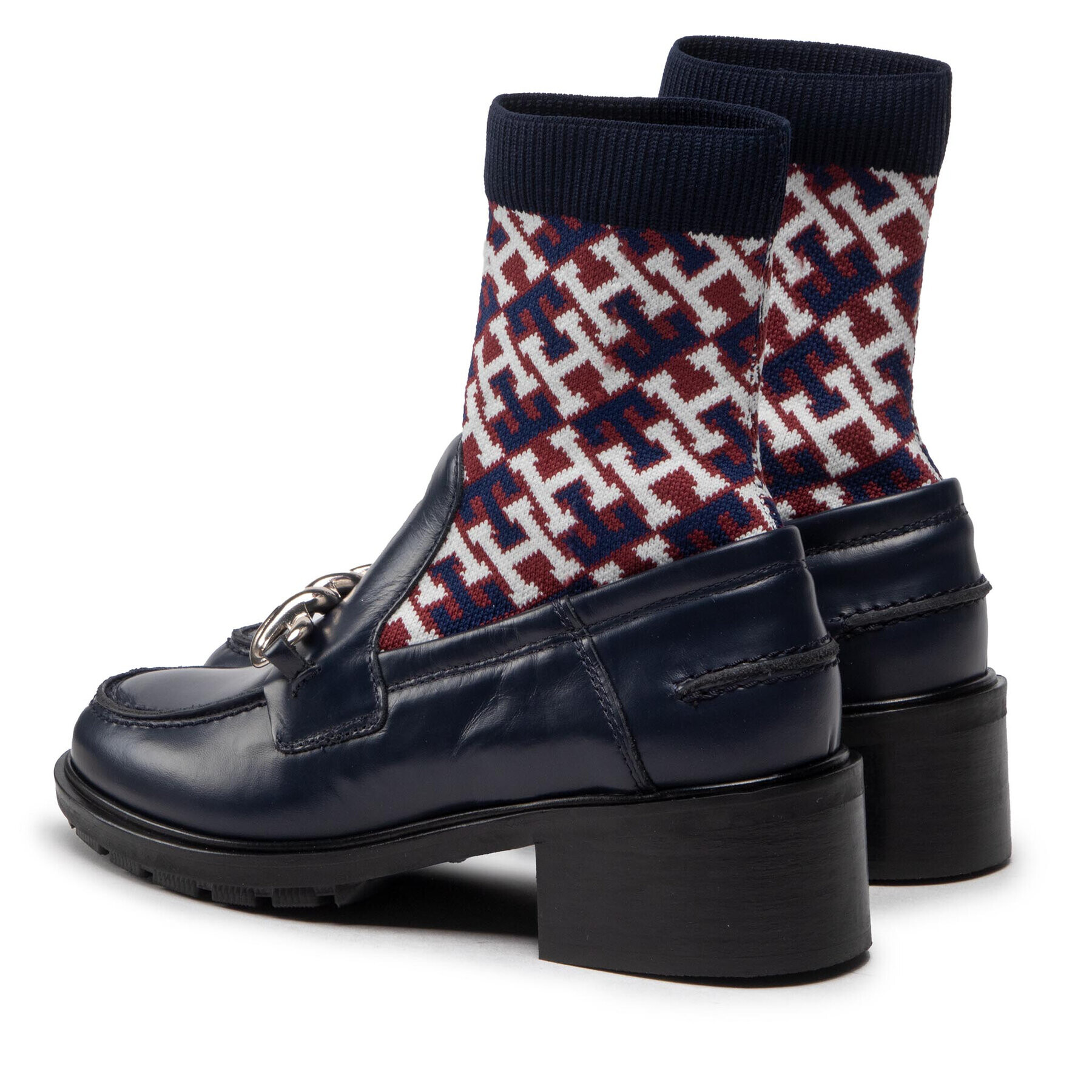 Tommy Hilfiger Polokozačky Monogram Bootie FW0FW06823 Tmavomodrá - Pepit.cz