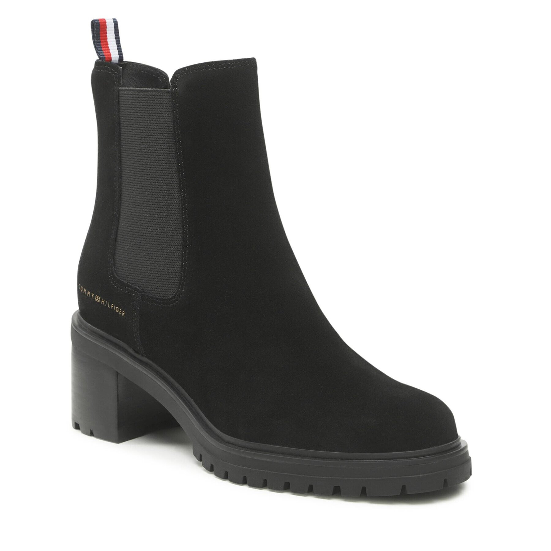 Tommy Hilfiger Polokozačky Outdoor Chelsea Mid Heel Boot FW0FW06619 Černá - Pepit.cz