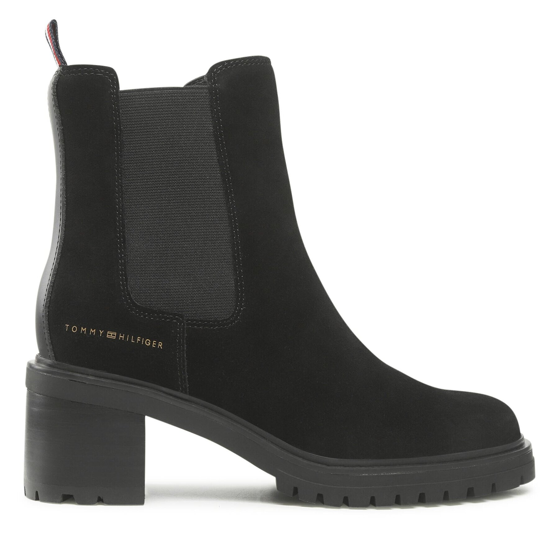 Tommy Hilfiger Polokozačky Outdoor Chelsea Mid Heel Boot FW0FW06619 Černá - Pepit.cz