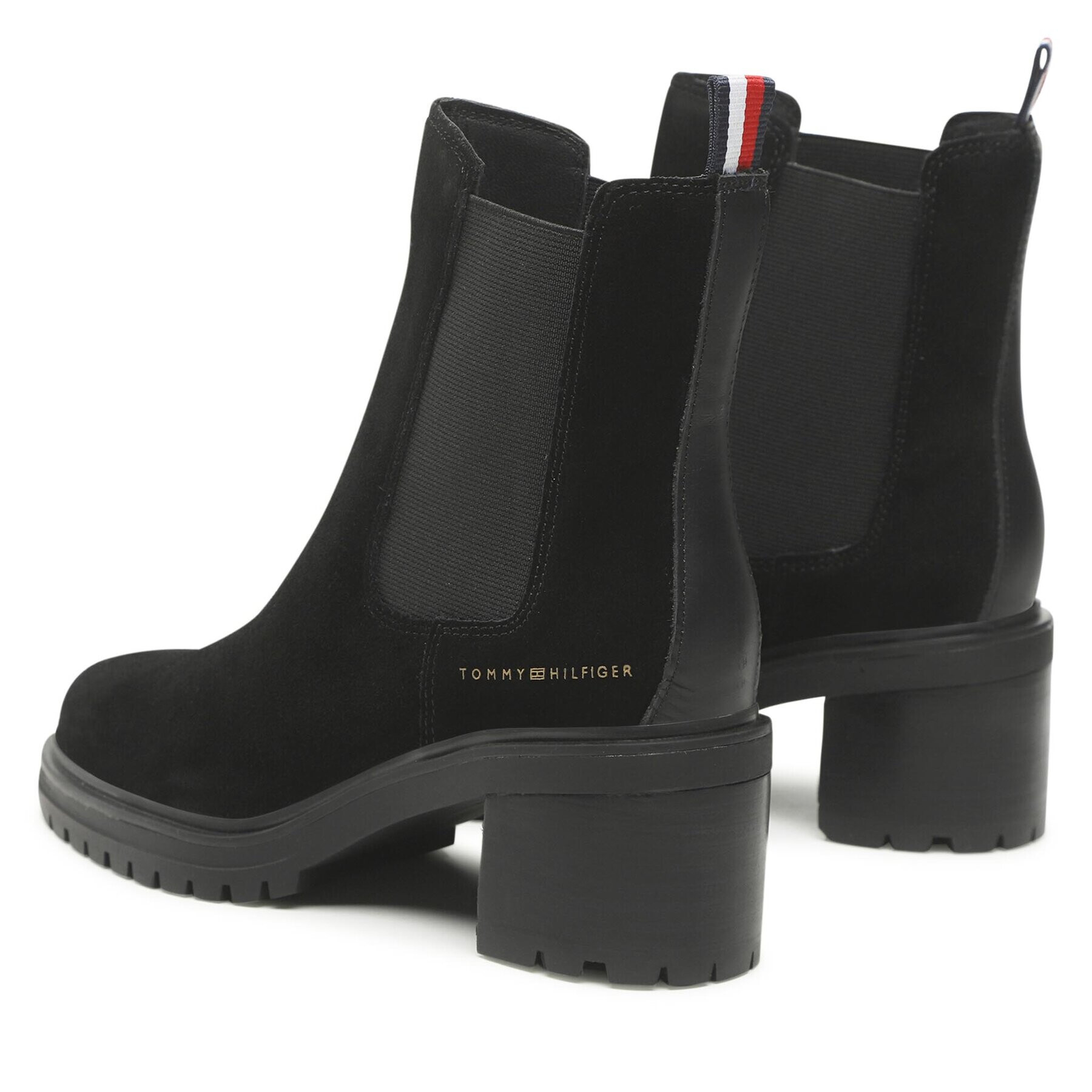 Tommy Hilfiger Polokozačky Outdoor Chelsea Mid Heel Boot FW0FW06619 Černá - Pepit.cz