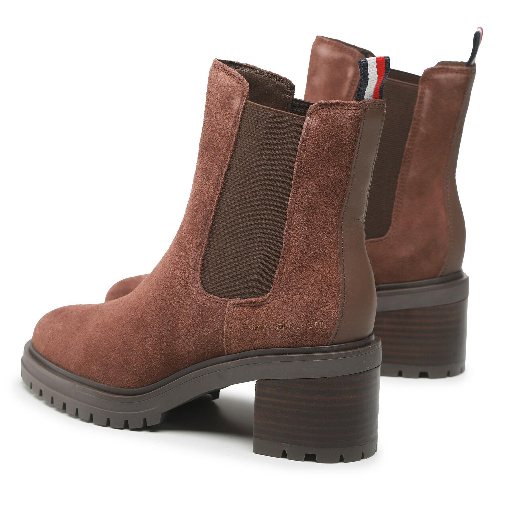 Tommy Hilfiger Polokozačky Outdoor Chelsea Mid Heel Boot FW0FW06619 Hnědá - Pepit.cz