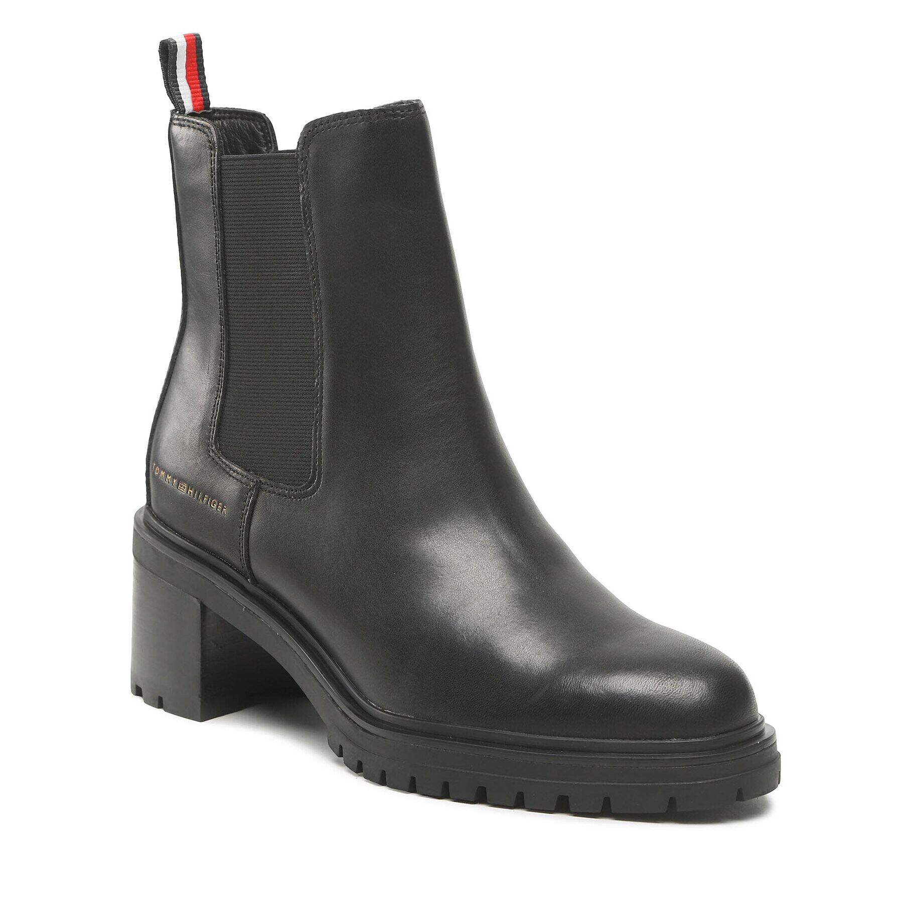 Tommy Hilfiger Polokozačky Outdoor Chelsea Mid Heel Boot FW0FW06737 Černá - Pepit.cz