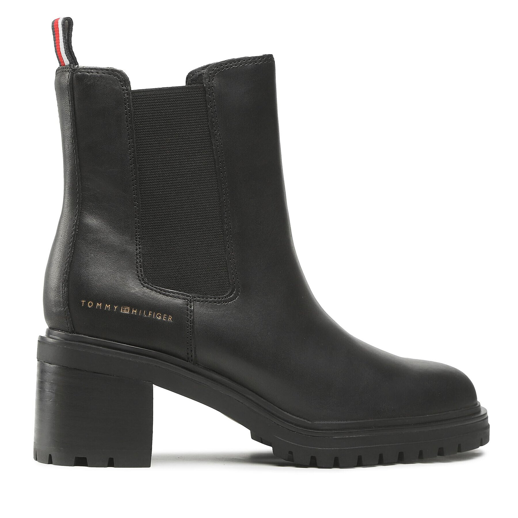 Tommy Hilfiger Polokozačky Outdoor Chelsea Mid Heel Boot FW0FW06737 Černá - Pepit.cz