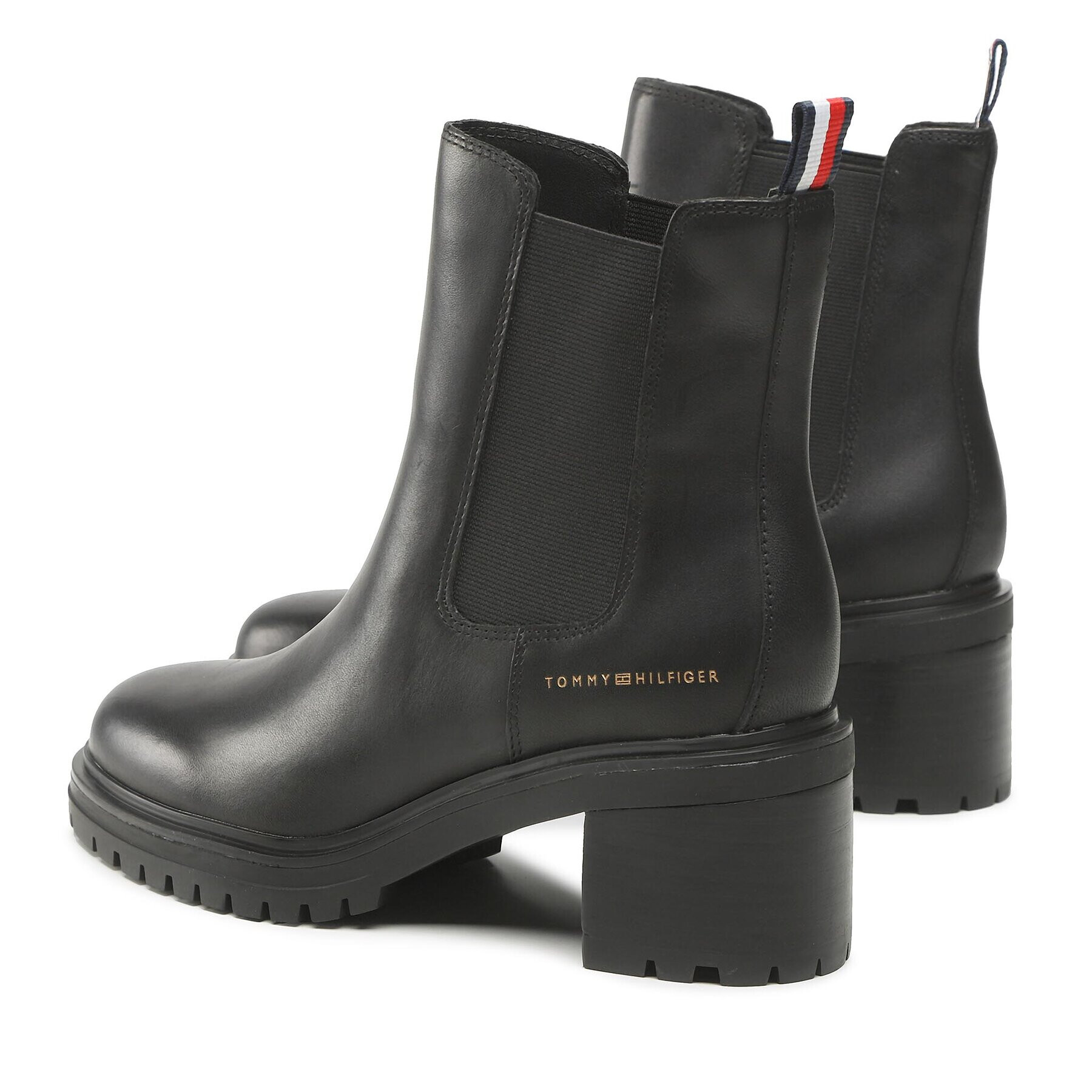 Tommy Hilfiger Polokozačky Outdoor Chelsea Mid Heel Boot FW0FW06737 Černá - Pepit.cz