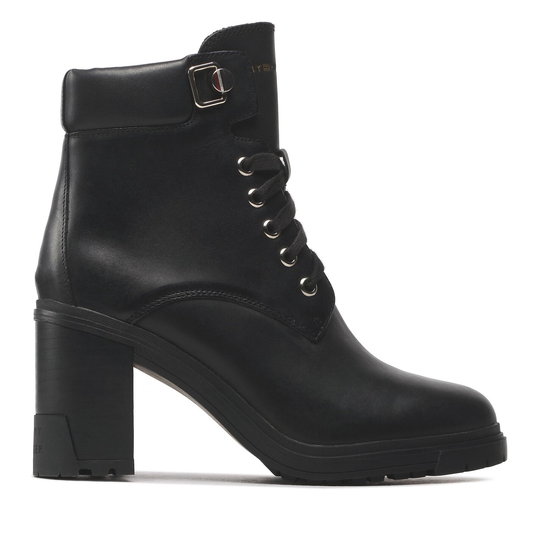 Tommy Hilfiger Polokozačky Outdoor Heel Lace Up Boot FW0FW06726 Černá - Pepit.cz