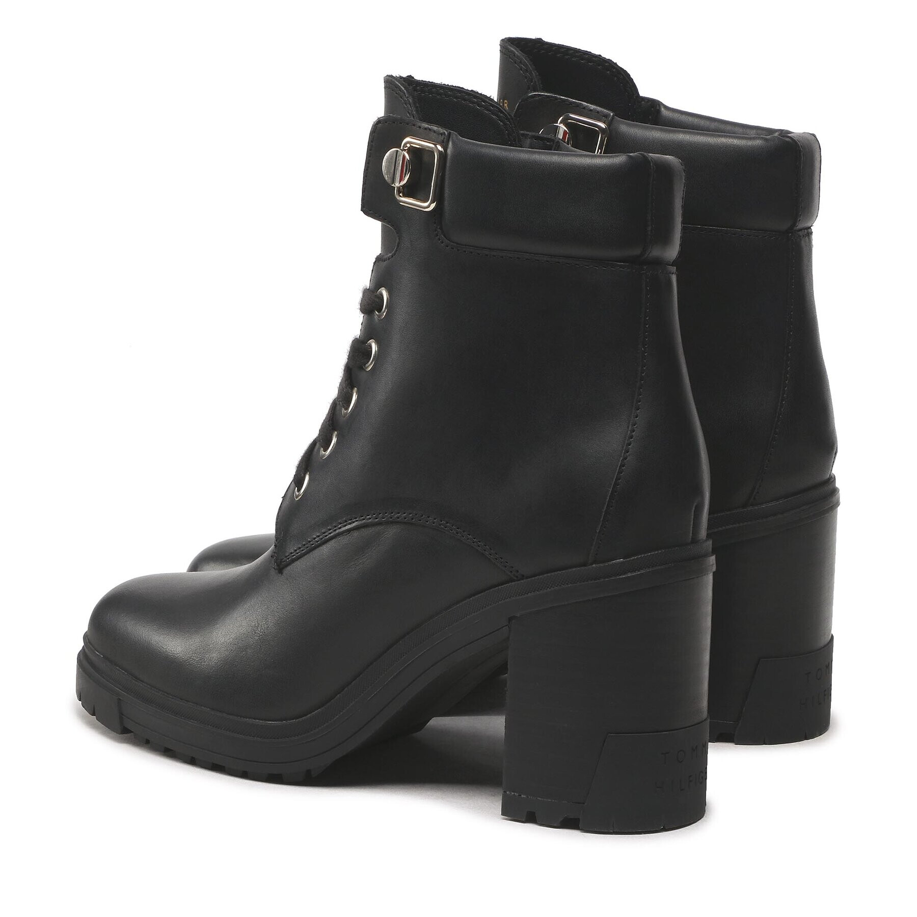 Tommy Hilfiger Polokozačky Outdoor Heel Lace Up Boot FW0FW06726 Černá - Pepit.cz