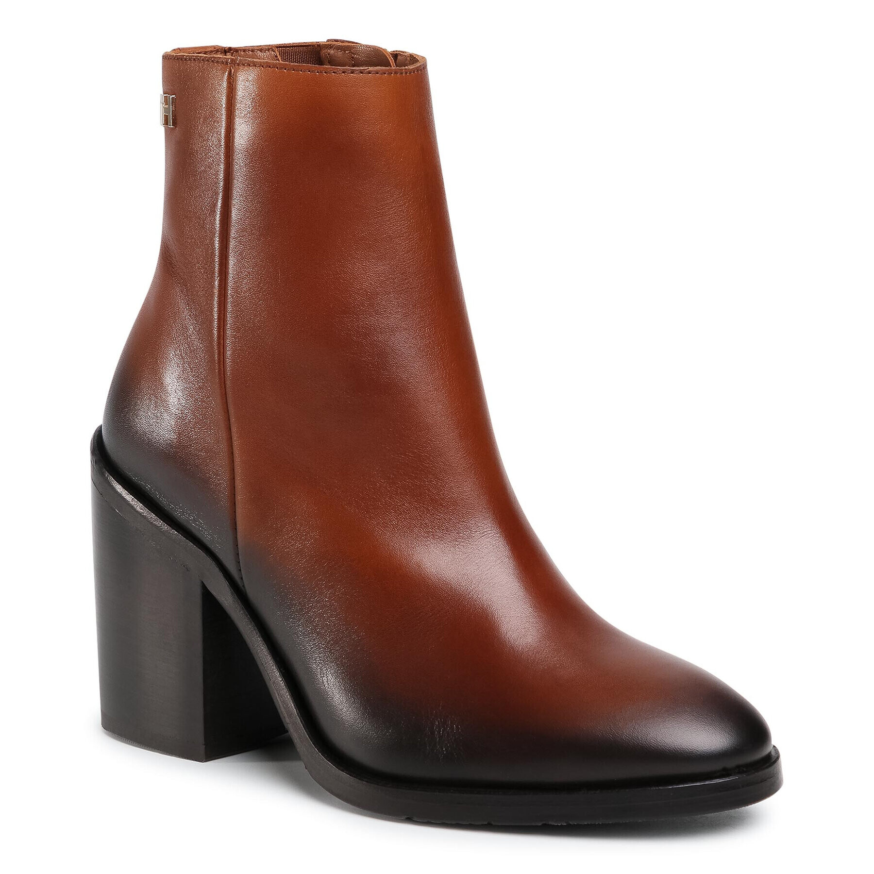 Tommy Hilfiger Polokozačky Shaded Leather High Heel Boot FW0FW05164 Hnědá - Pepit.cz