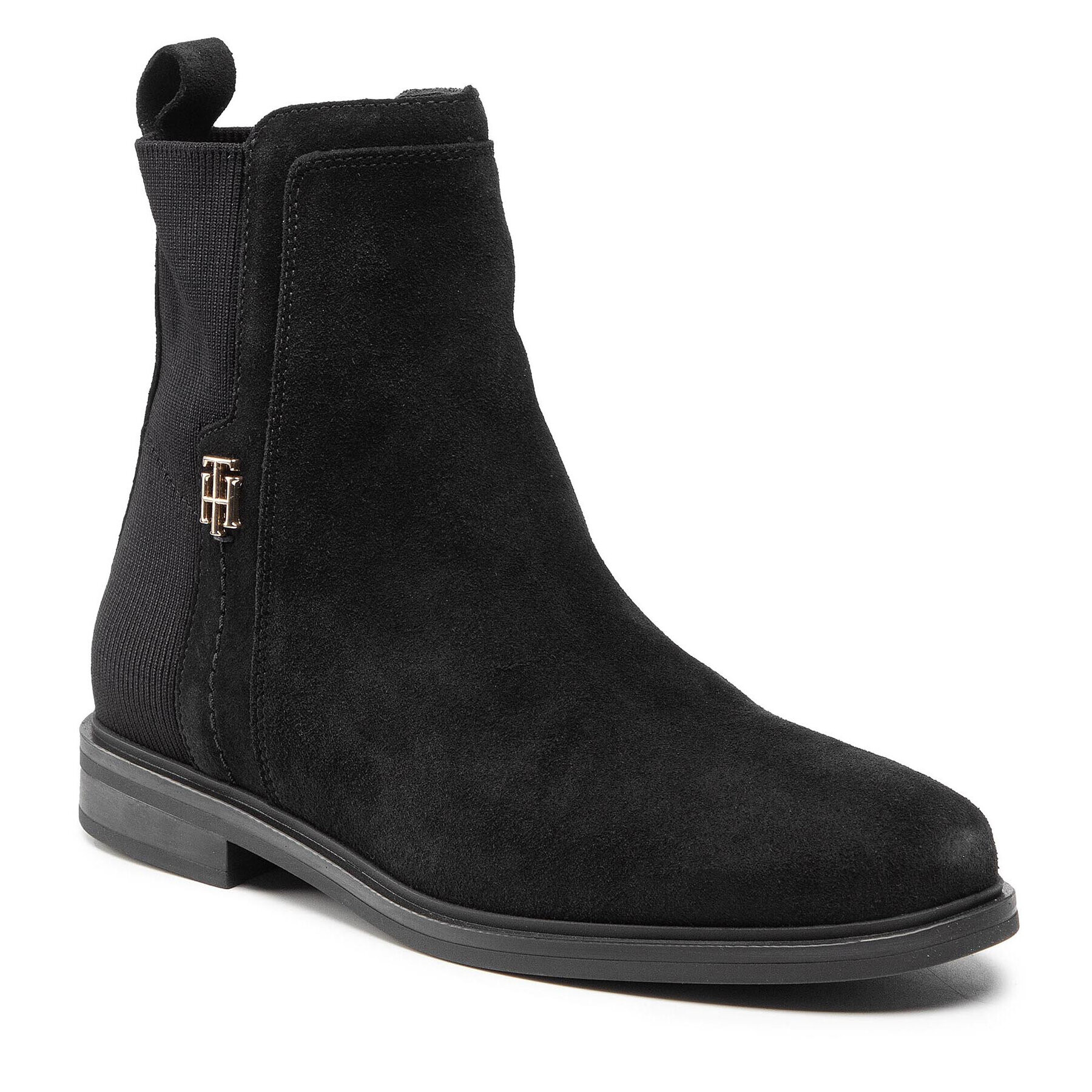 Tommy Hilfiger Polokozačky Th Essentials Flat Boot FW0FW05995 Černá - Pepit.cz