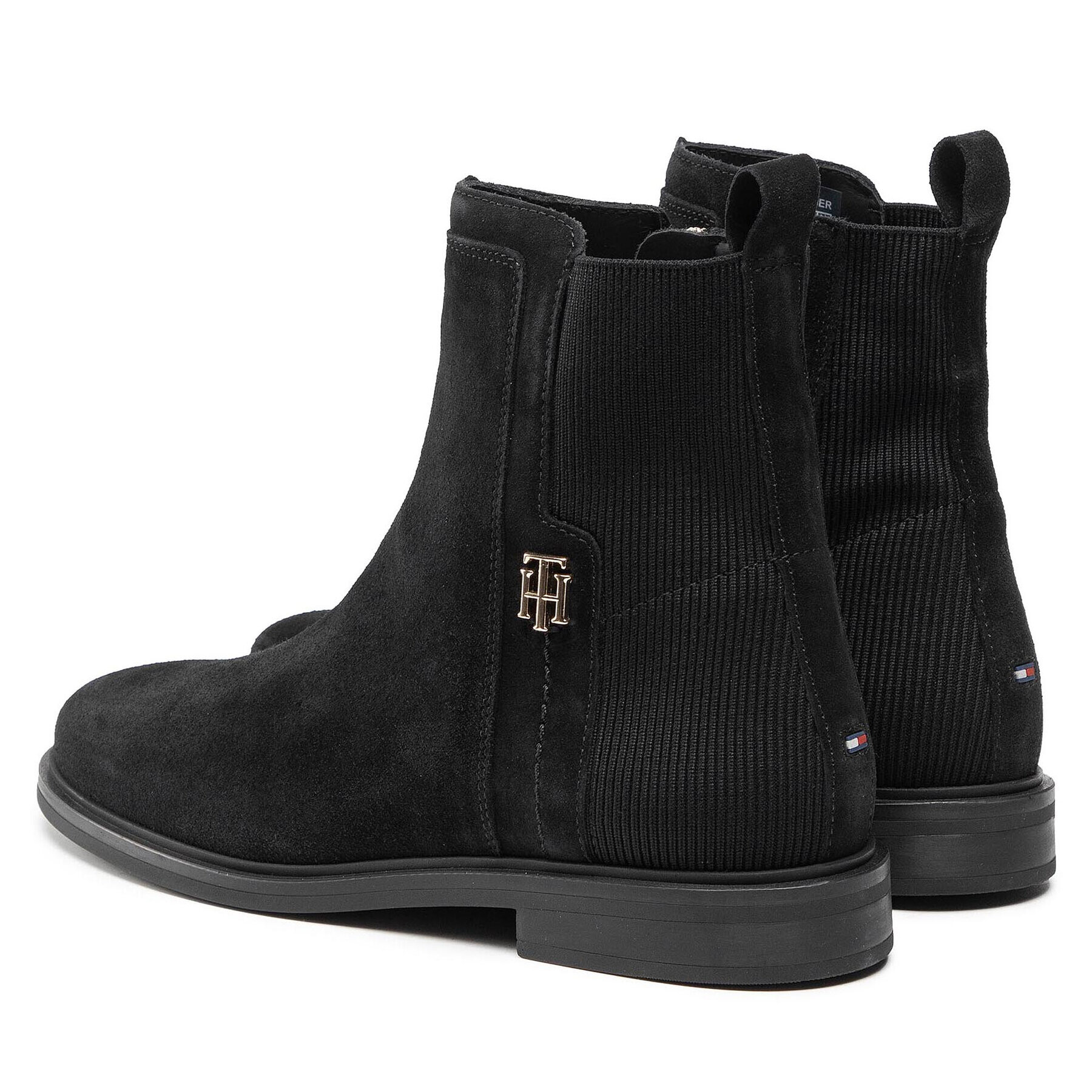 Tommy Hilfiger Polokozačky Th Essentials Flat Boot FW0FW05995 Černá - Pepit.cz