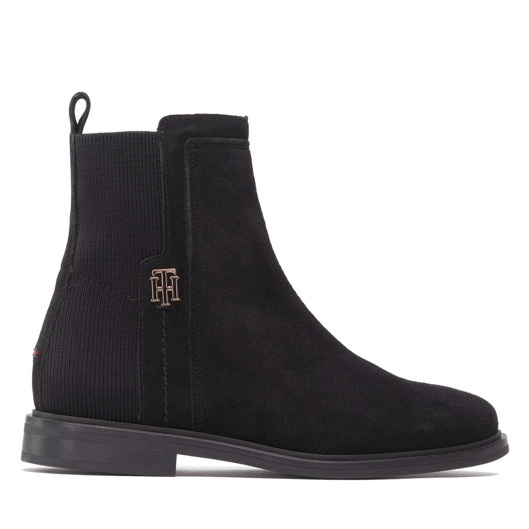 Tommy Hilfiger Polokozačky Th Essentials Flat Boot FW0FW06740 Černá - Pepit.cz