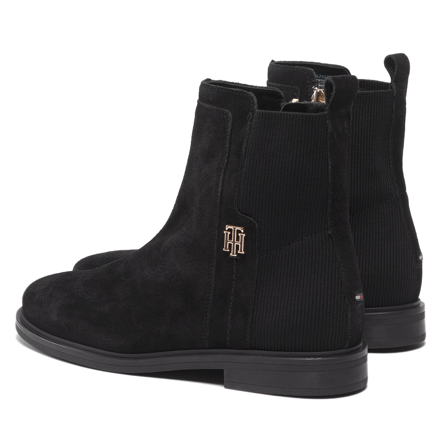 Tommy Hilfiger Polokozačky Th Essentials Flat Boot FW0FW06740 Černá - Pepit.cz